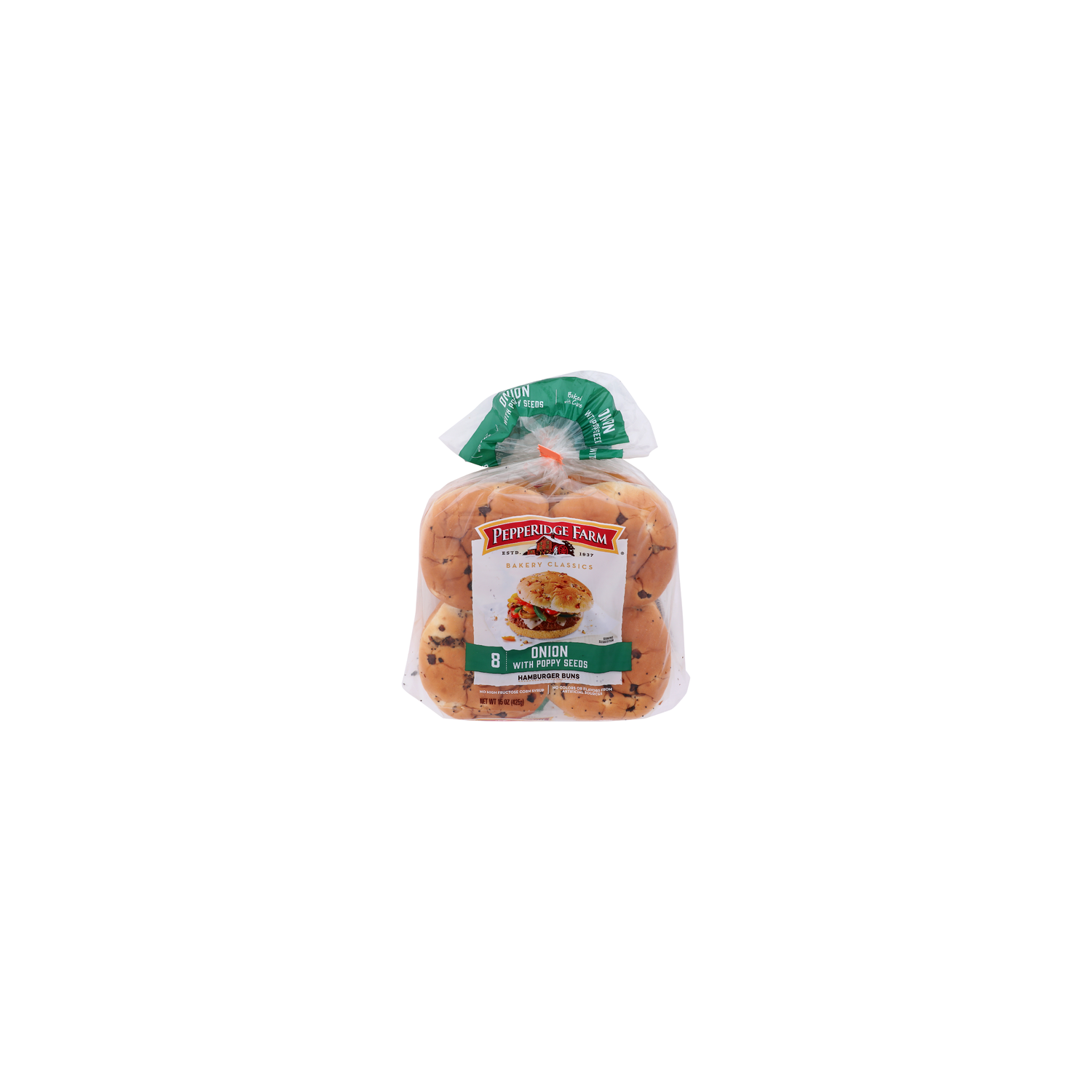 Pepperidge Farm Onion With Poppy Seeds Bakery Classics Hamburger Buns - 1.875 Ounce - 8 Count Image 1 of 4