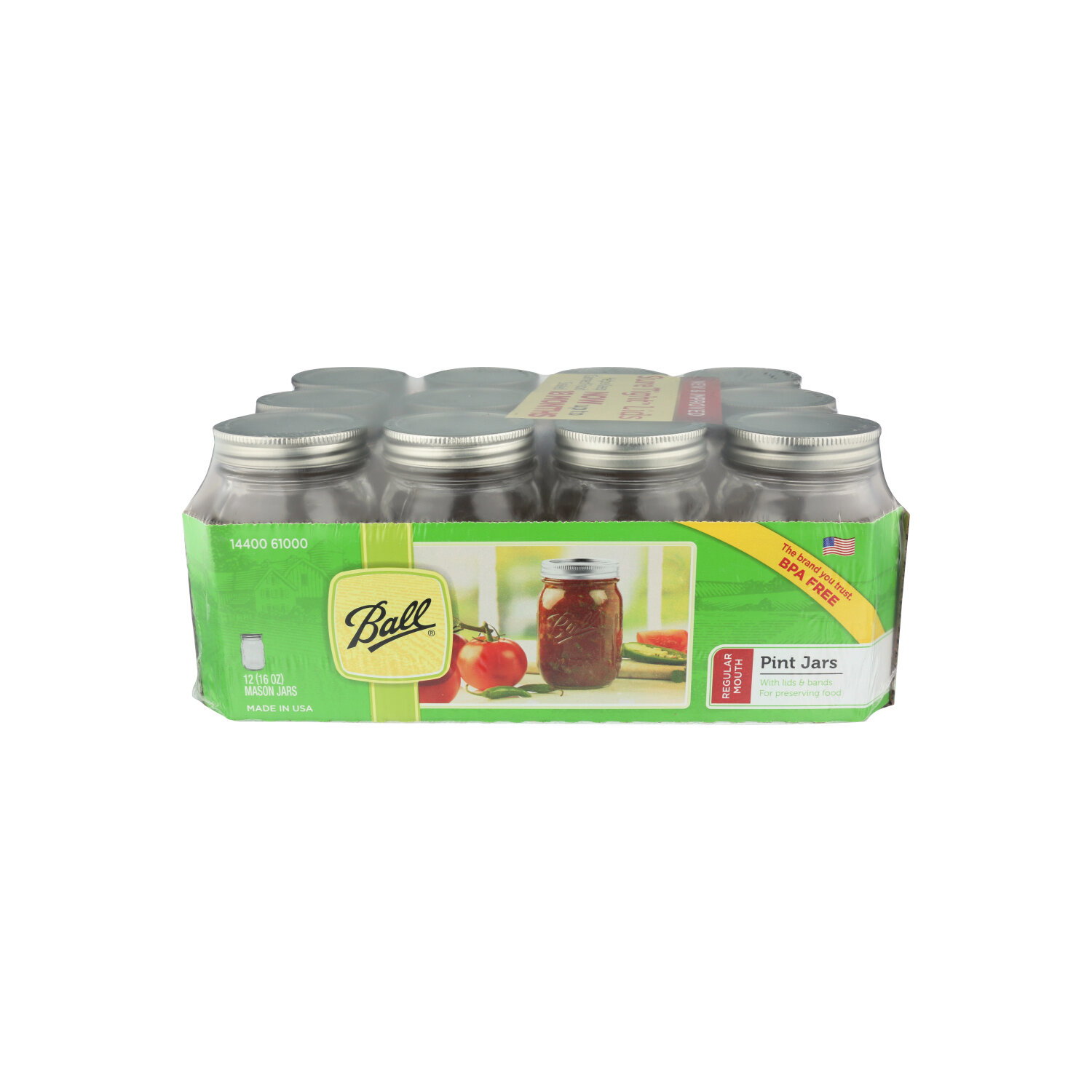 Ball Pint Jars Regular Mouth - 16 Ounce - 12 Count Image 1 of 2