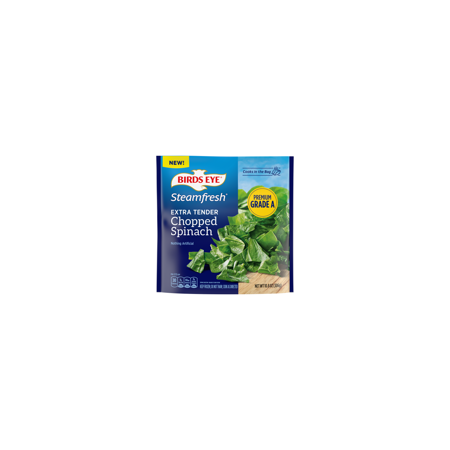 Birds Eye Steamfresh Extra Tender Chopped Spinach Frozen Vegetables - 10.8 Ounce Image 1 of 2