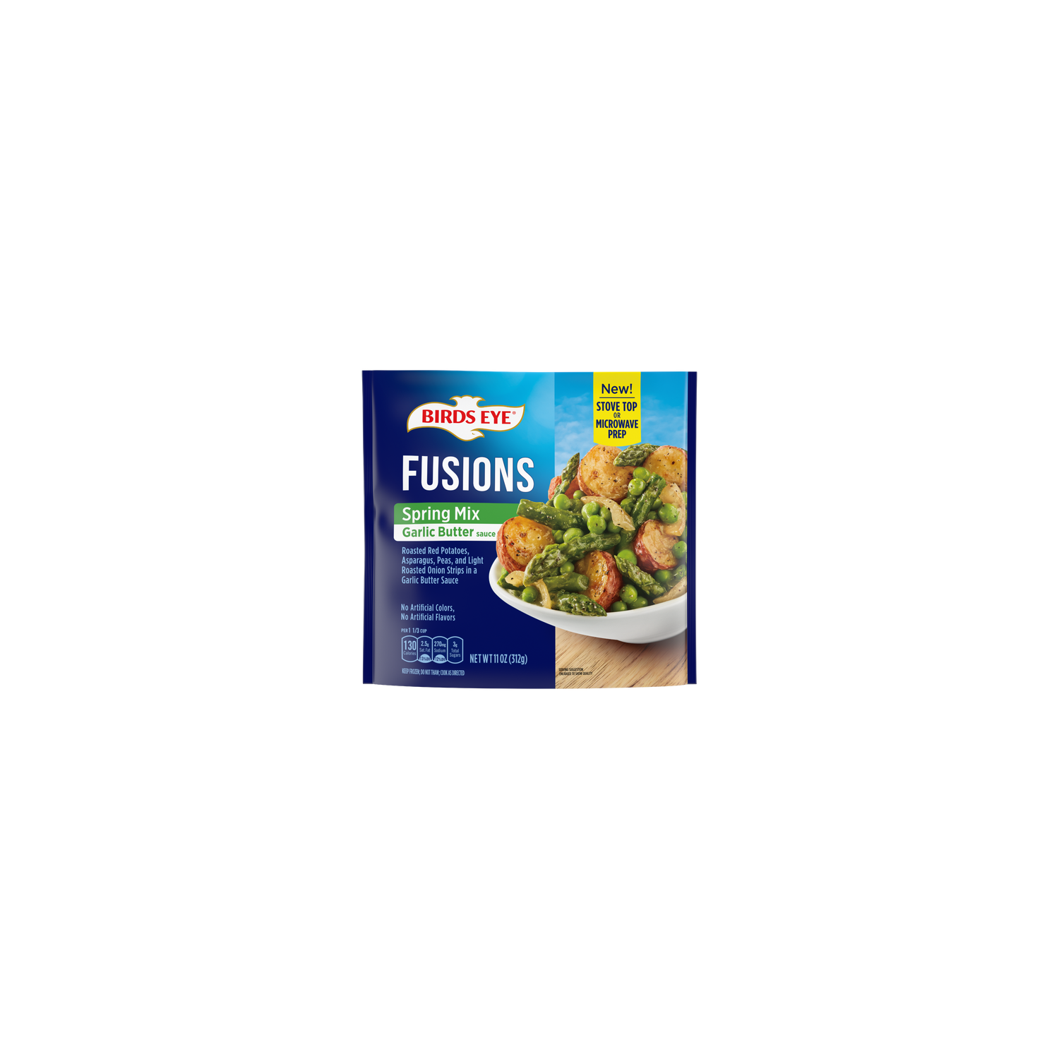 Birds Eye Fusions, Spring Mix Garlic Butter Sauce, Frozen Side Dish - 11 Ounce Image 1 of 2