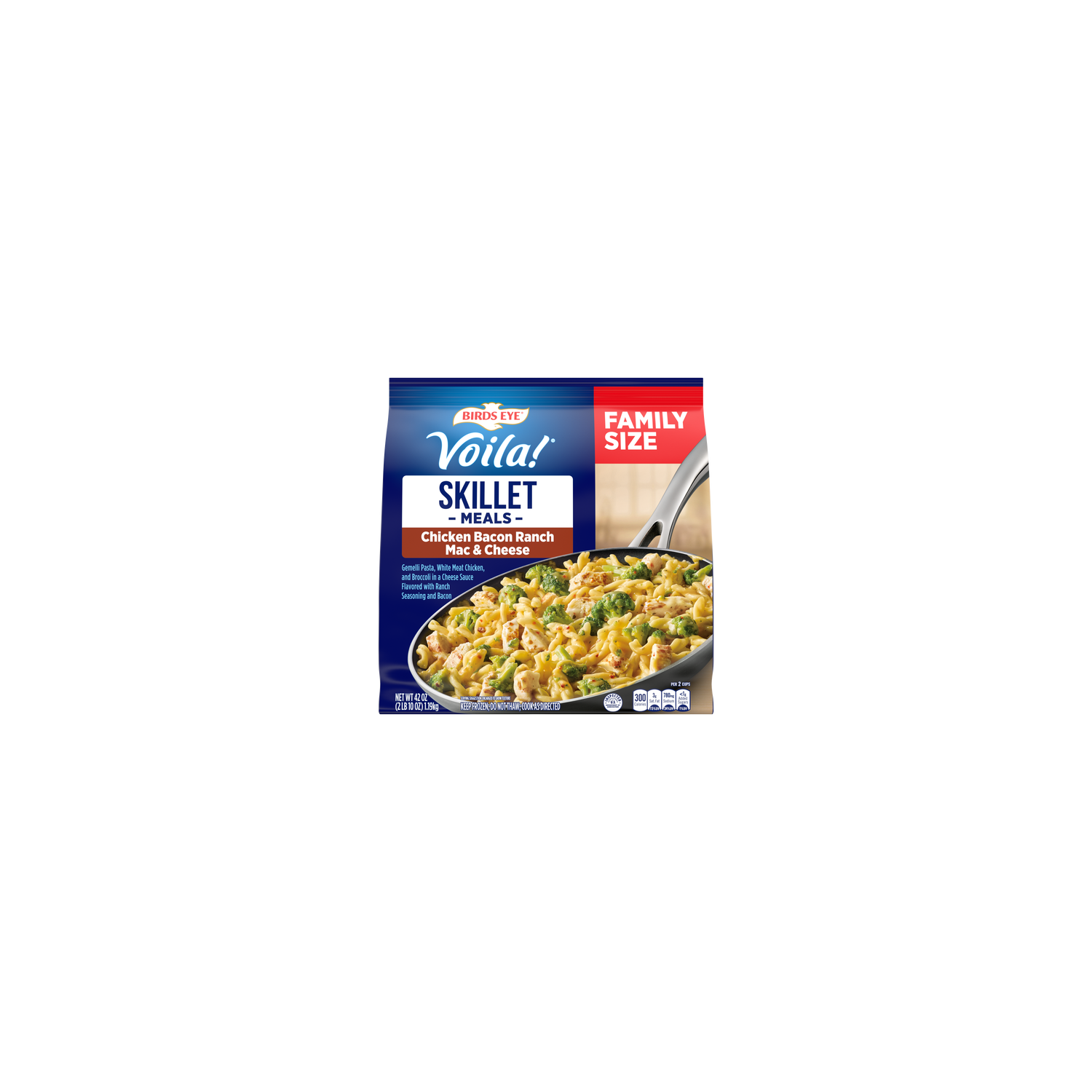 Birds Eye Voila! Family Size Chicken Bacon Ranch Mac And Cheese Skillet, Frozen Meal, Bag - 42 Ounce Image 1 of 2