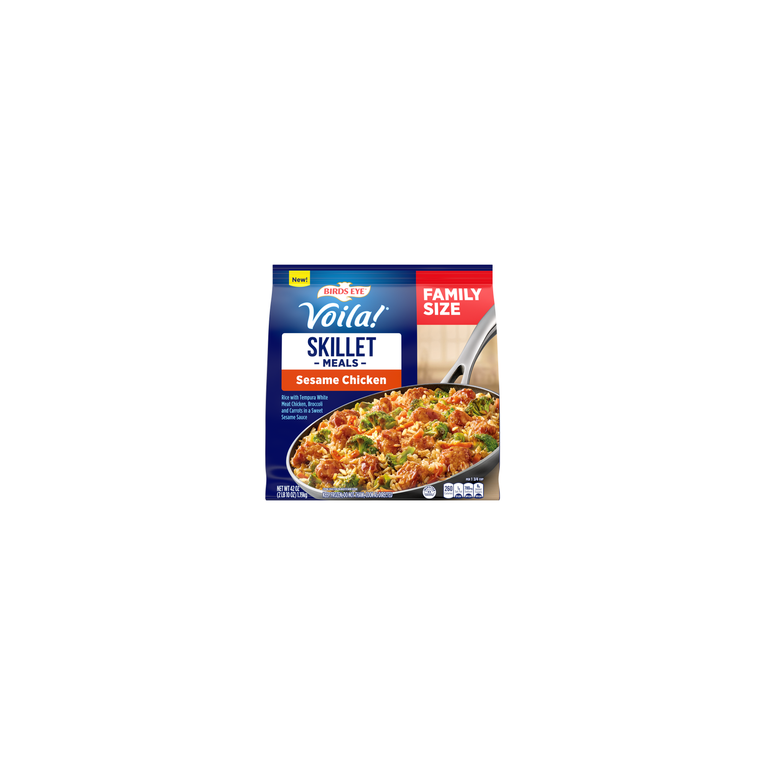 Birds Eye Voila! Sesame Chicken, Family Size Skillet Meal, Frozen Bag - 42 Ounce Image 1 of 2