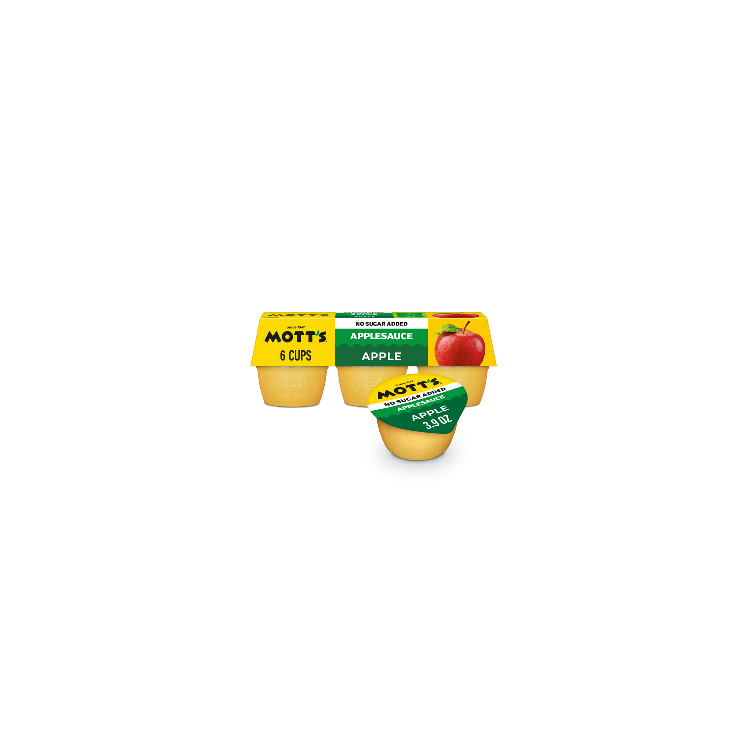 Mott's No Sugar Added Applesauce Cups - 0.65 Ounce - 6 Count Image 1 of 4