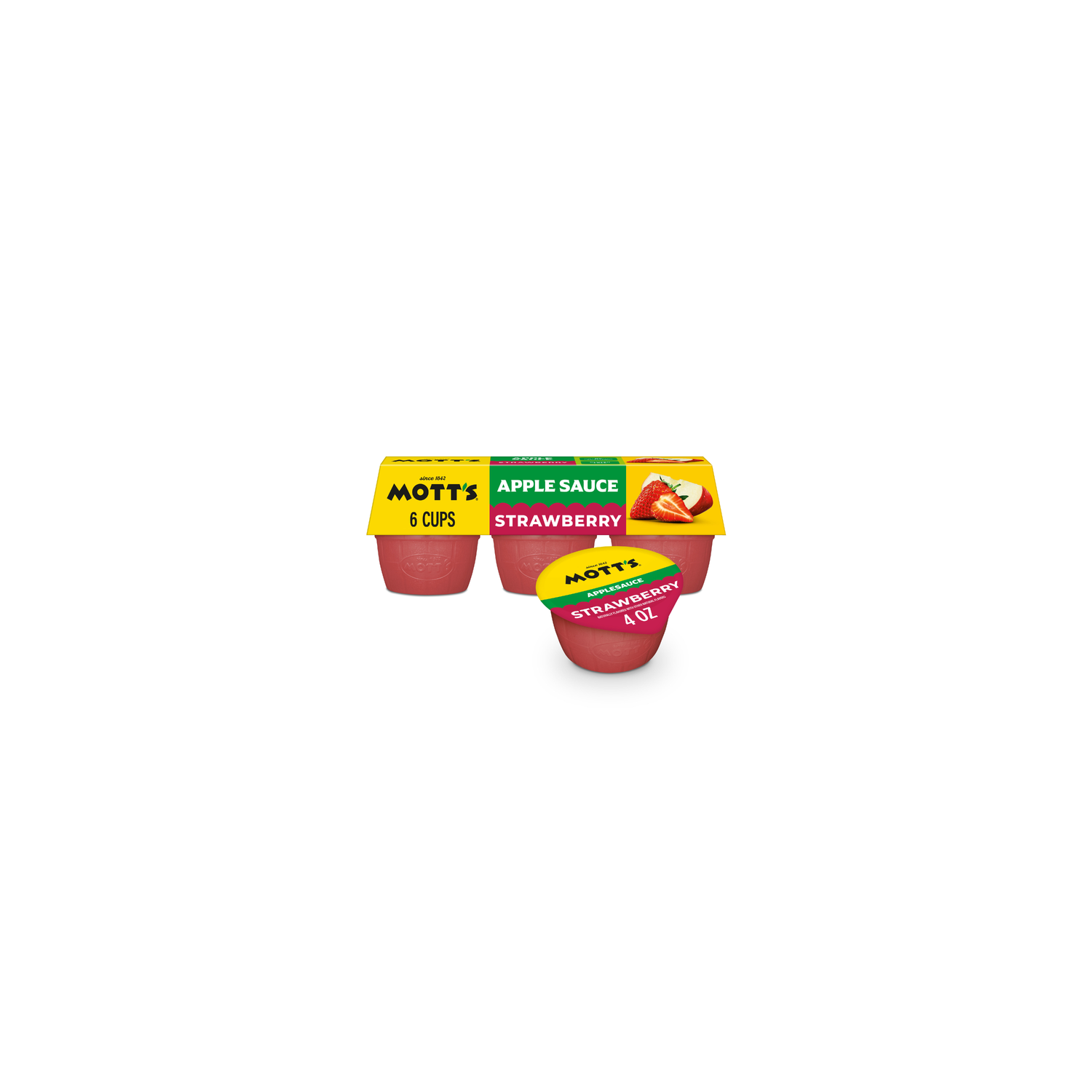 Motts Strawberry Applesauce Cups - 0.667 Fluid Ounce - 6 Count Image 1 of 3