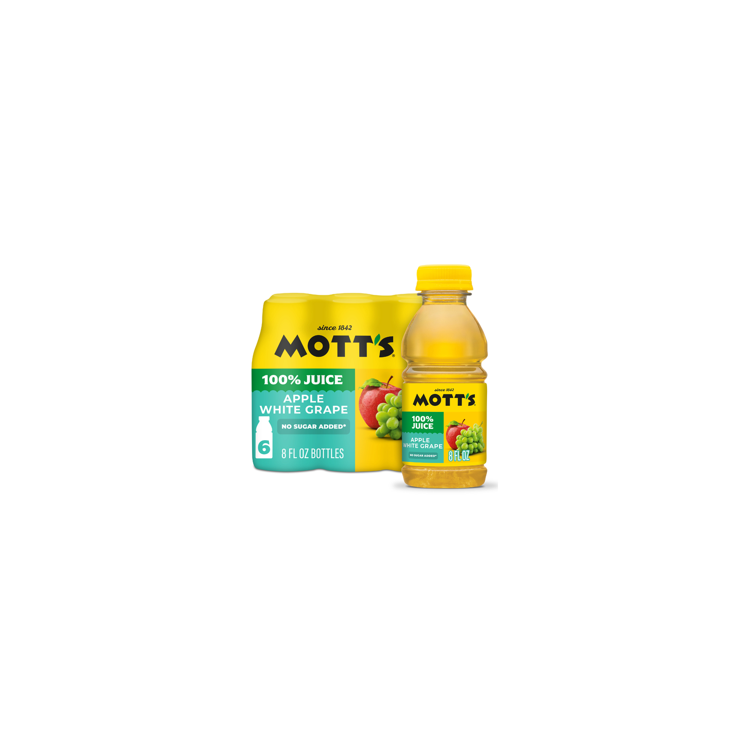 Motts 100% Apple White Grape Juice - 1.333 Fluid Ounce - 6 Count Image 1 of 3