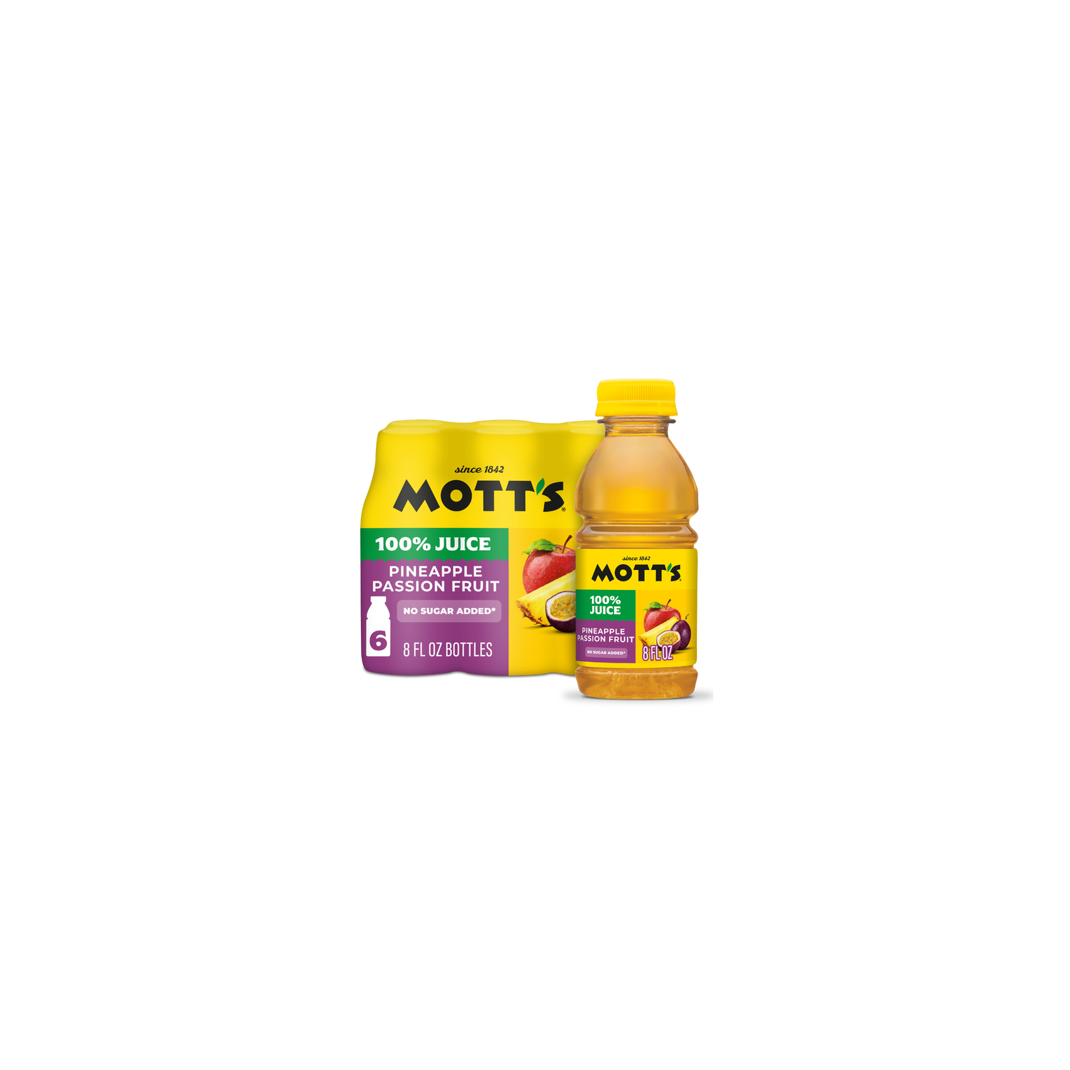 Motts 100% Pineapple Passion Fruit Juice Blend - 1.333 Fluid Ounce - 6 Count Image 1 of 3