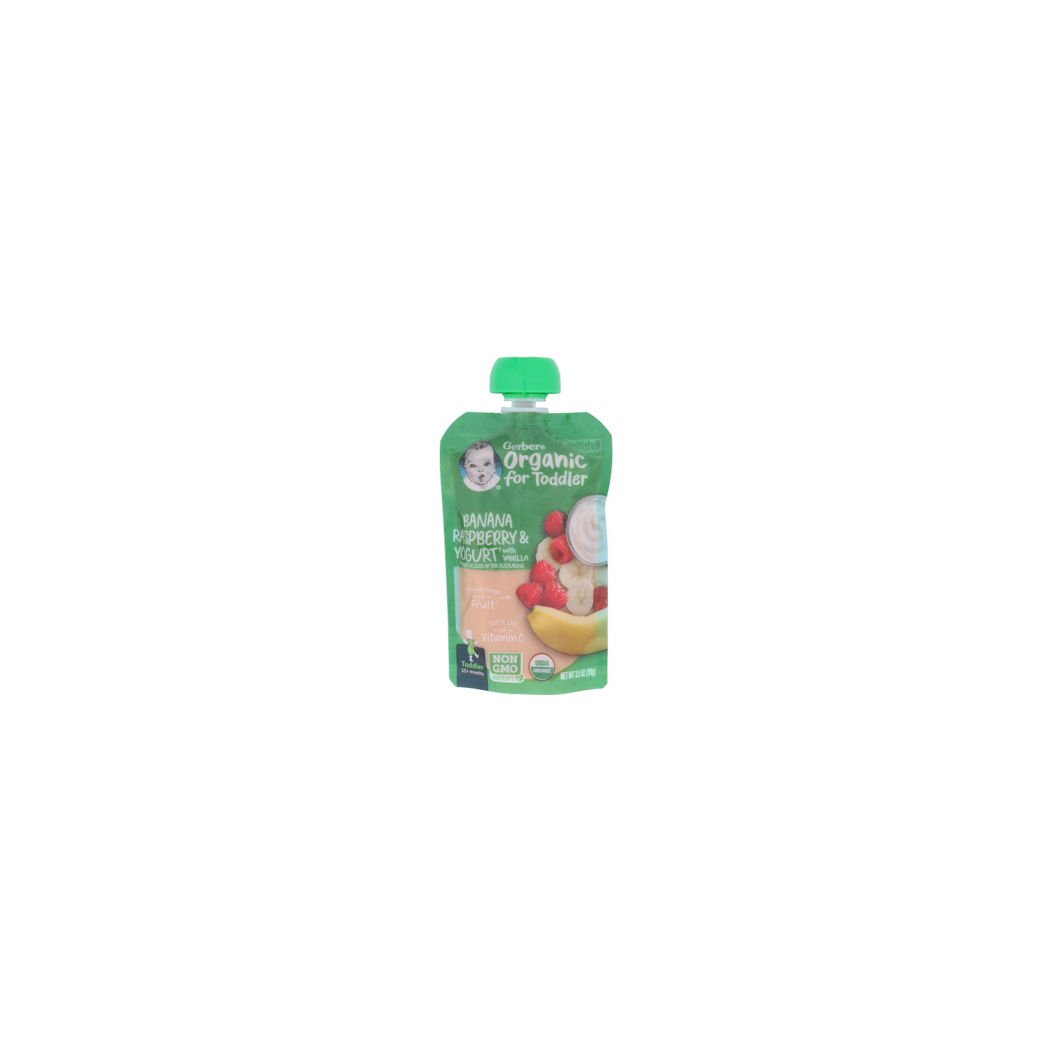 Gerber Banana Raspberry & Yogurt† With Vanilla †pasteurized After Culturing Toddler 12+ Months Organic For - 3.5 Ounce Image 1 of 4
