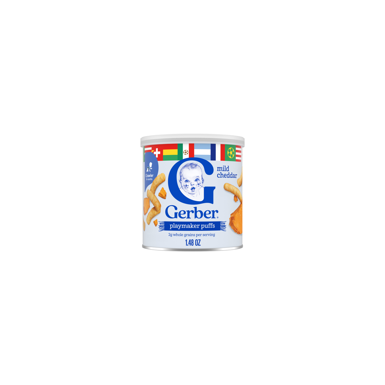 Gerber Snacks For Baby Mild Cheddar Baked Grain Snack Stage 3 Food Lil' Crunchies Led Feeding - 1.48 Ounce Image 1 of 4