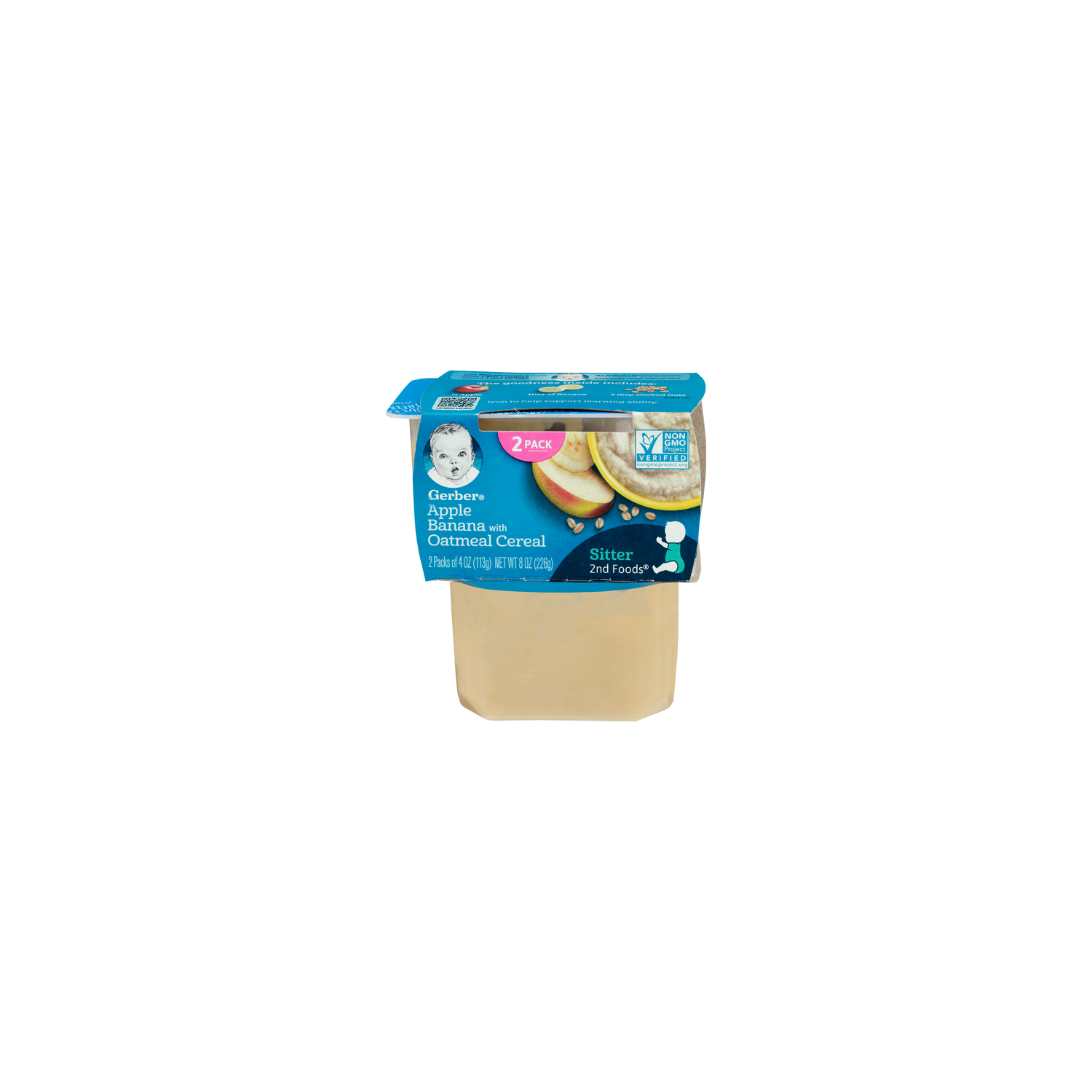 Gerber Apple Banana With Oatmeal Cereal Sitter 2Nd Foods - 4 Ounce - 2 Count Image 1 of 4