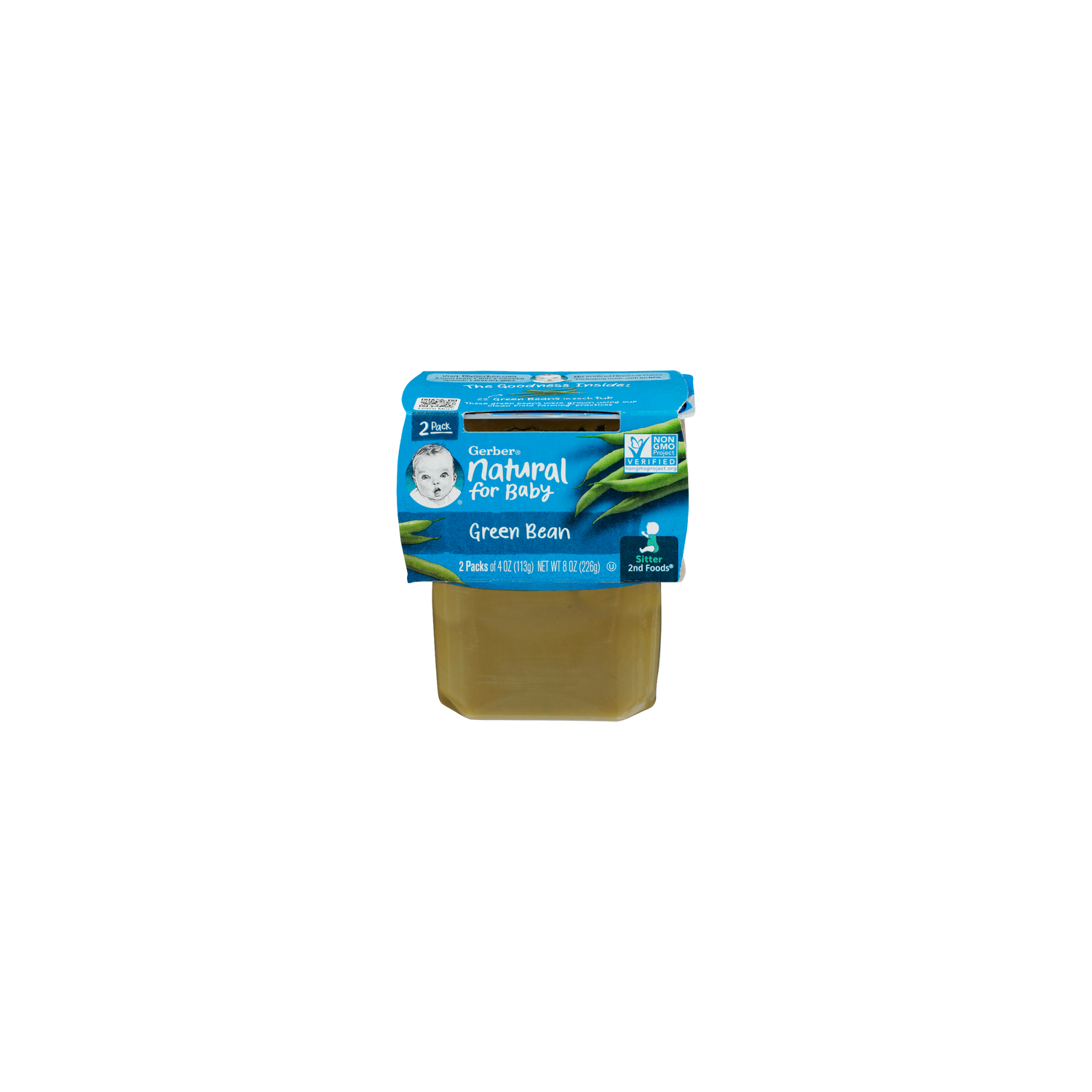 Gerber Natural For Baby Green Bean Sitter 2Nd Foods - 4 Ounce - 2 Count Image 1 of 4