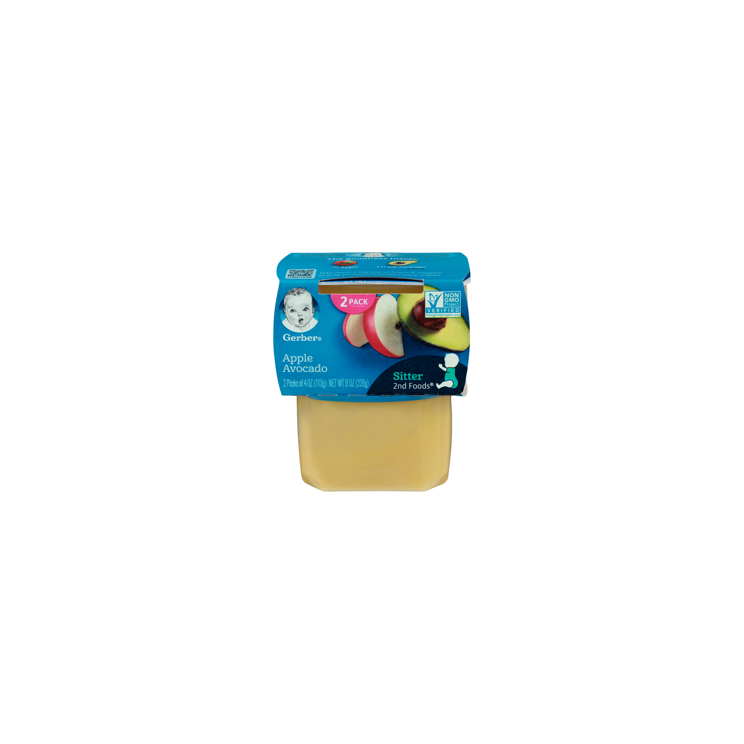 Gerber Apple Avocado Sitter 2Nd Foods - 4 Ounce - 2 Count Image 1 of 4
