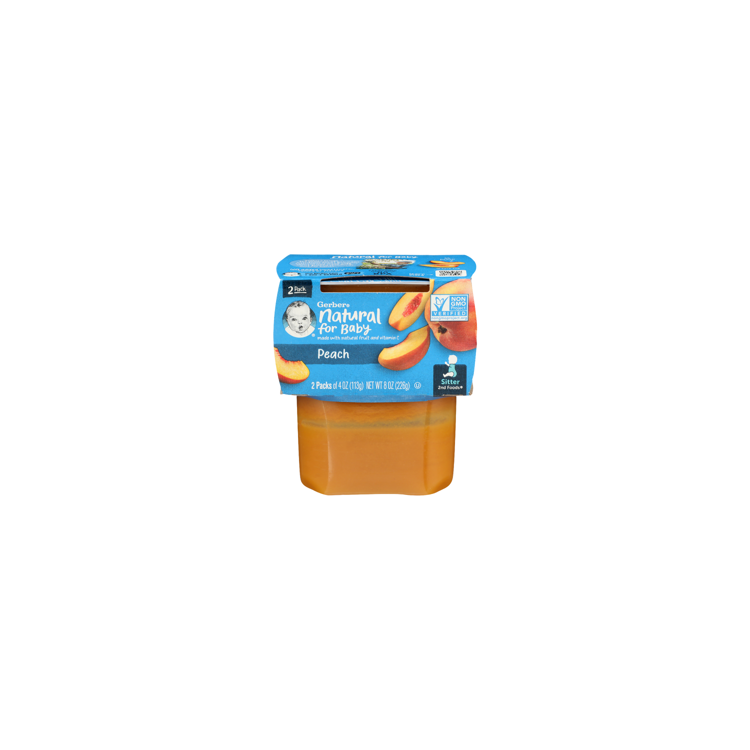 Gerber Peach Sitter 2ND Foods - 4 Ounce - 2 Count Image 1 of 4