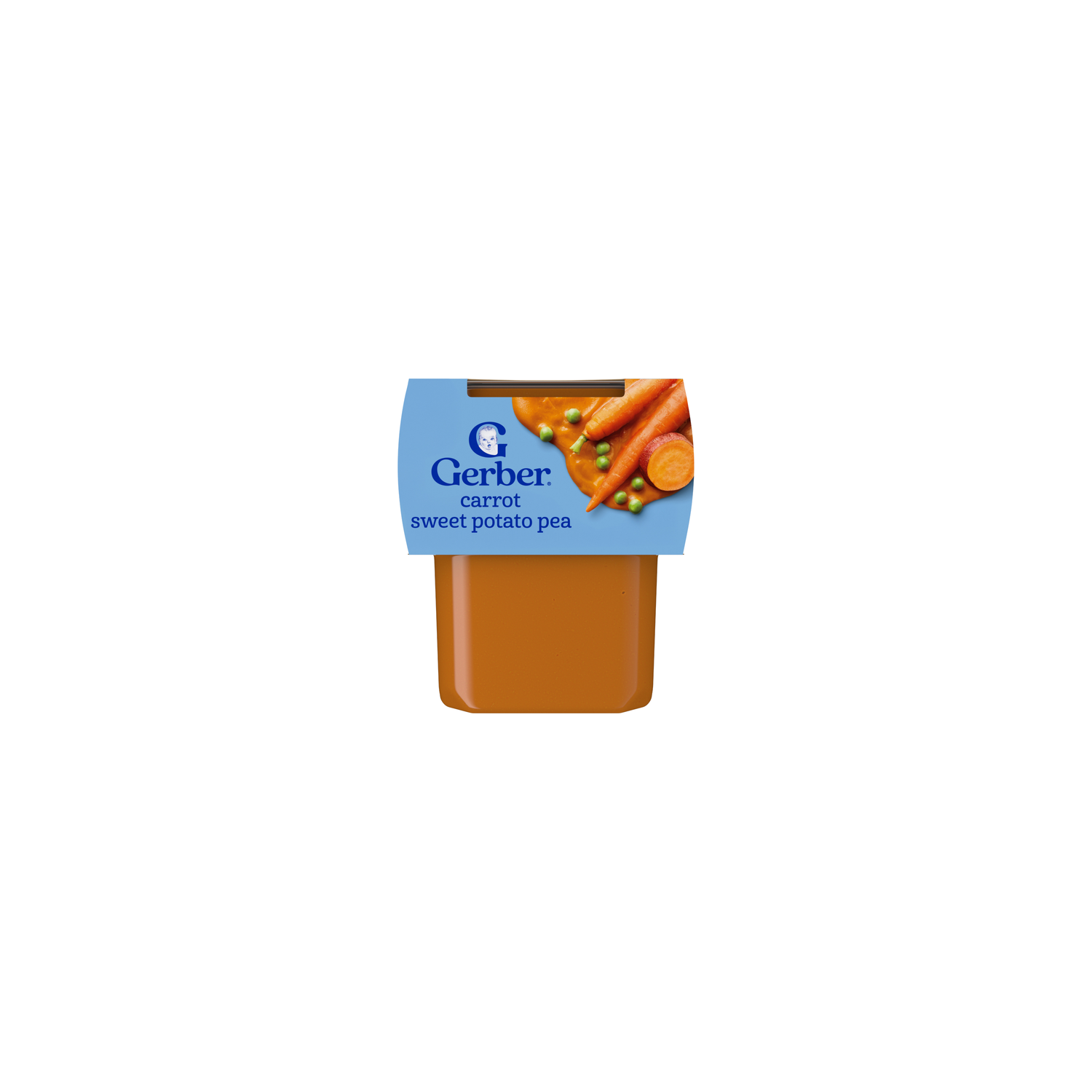 Gerber Natural For Baby Carrot Sweet Potato Pea Veggie Power Stage 2 Food Puree Tubs - 8 Ounce Image 1 of 4