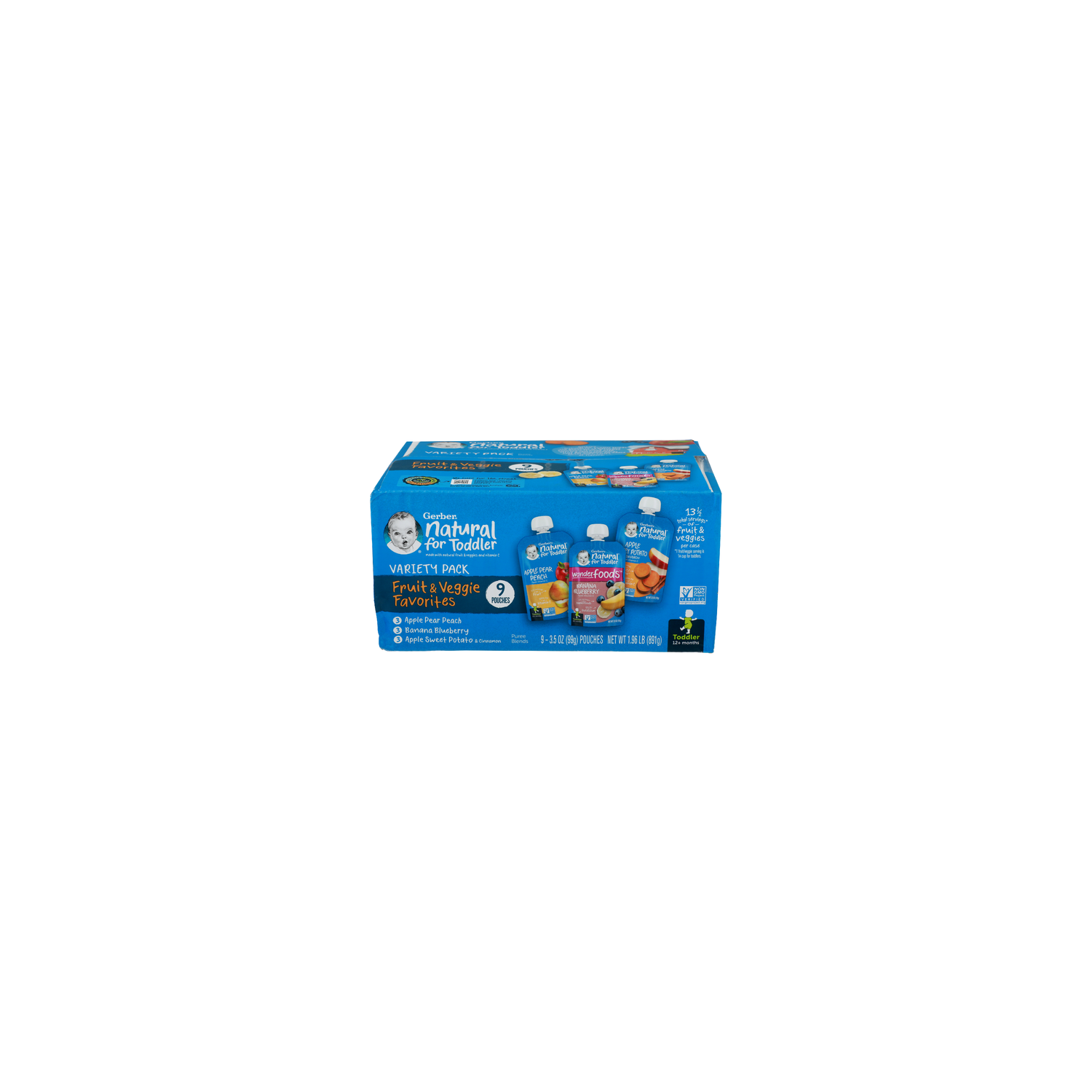 Gerber Natural For Toddler Fruit & Veggie Favorites - 3.5 Ounce - 9 Count Image 1 of 4