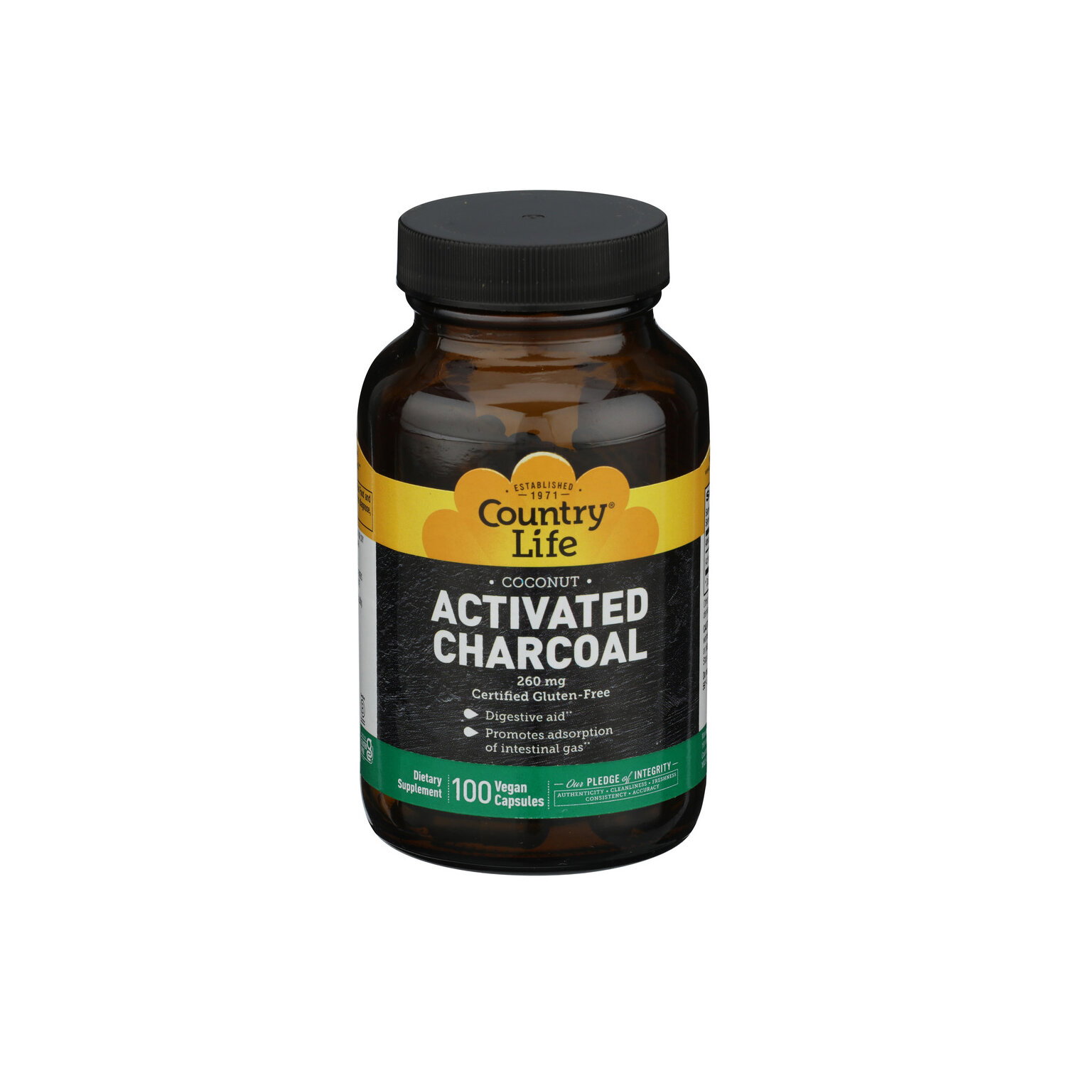 Country Life Coconut Activated Charcoal - 100 Count Image 1 of 2