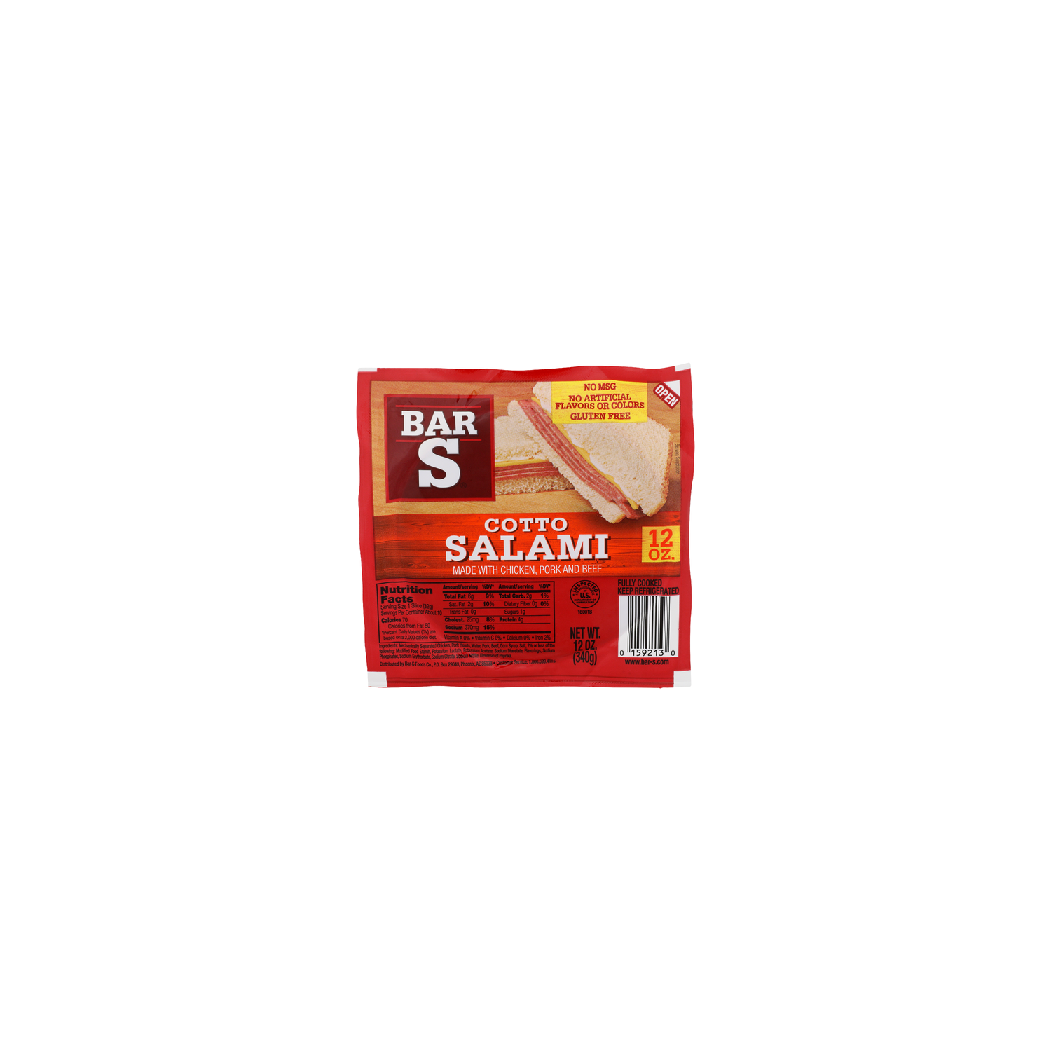 Bar S Cotto Salami - 12 Ounce Image 1 of 4