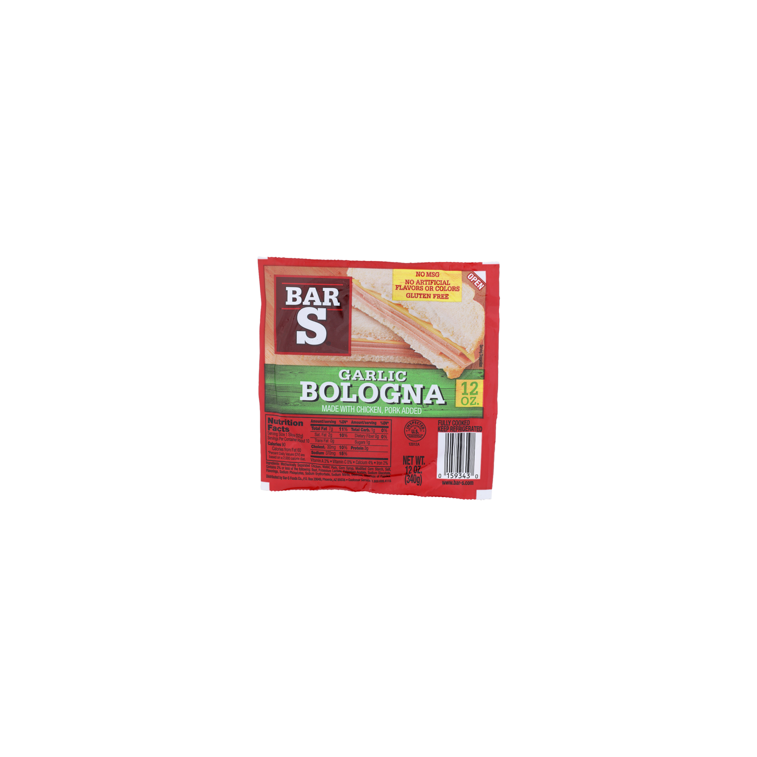 Bar S Garlic Bologna - 12 Ounce Image 1 of 4