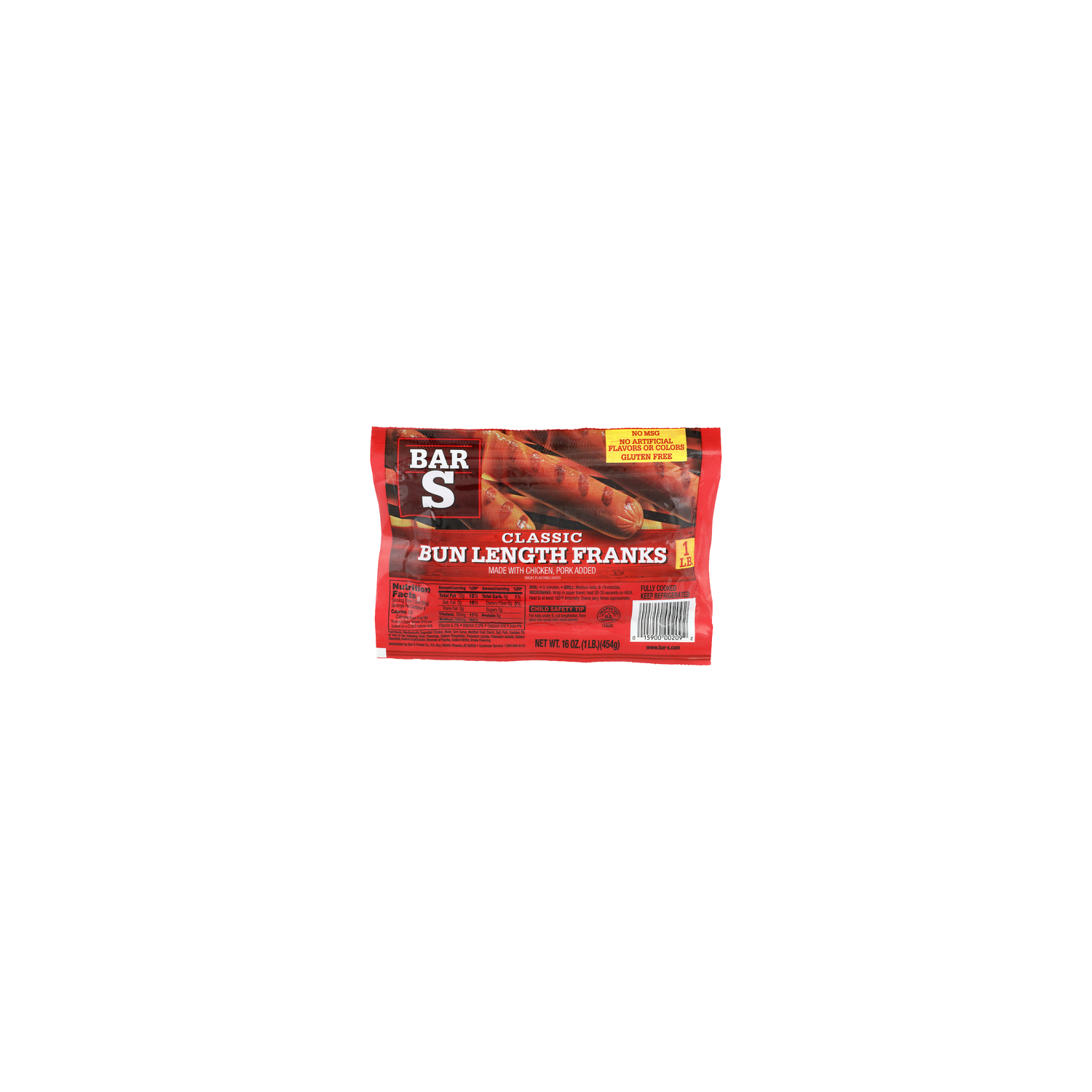 Bar S Classic Bun Length Franks - 16 Ounce Image 1 of 4