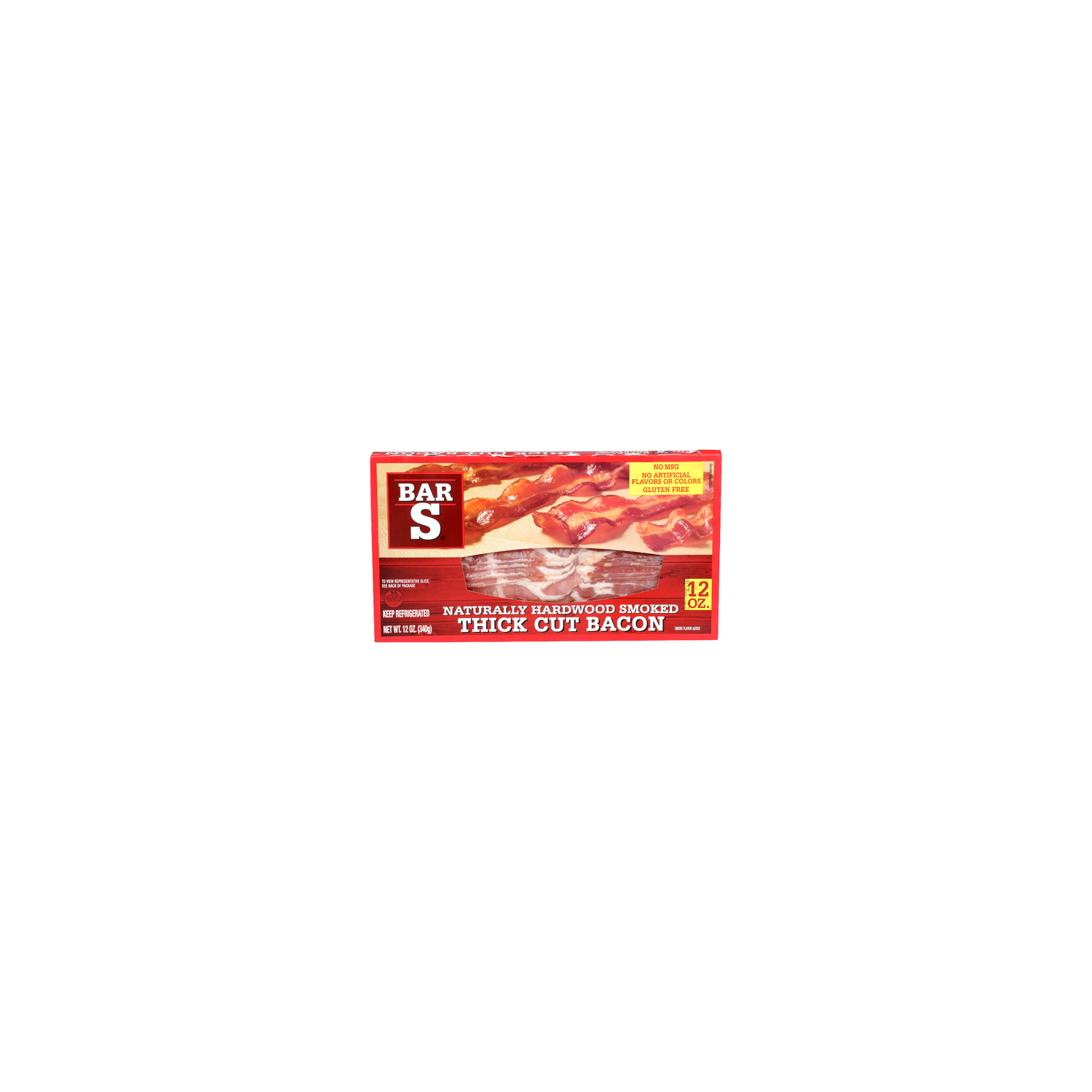 Bar S Naturally Hardwood Smoked Thick Cut Bacon - 12 Ounce Image 1 of 4