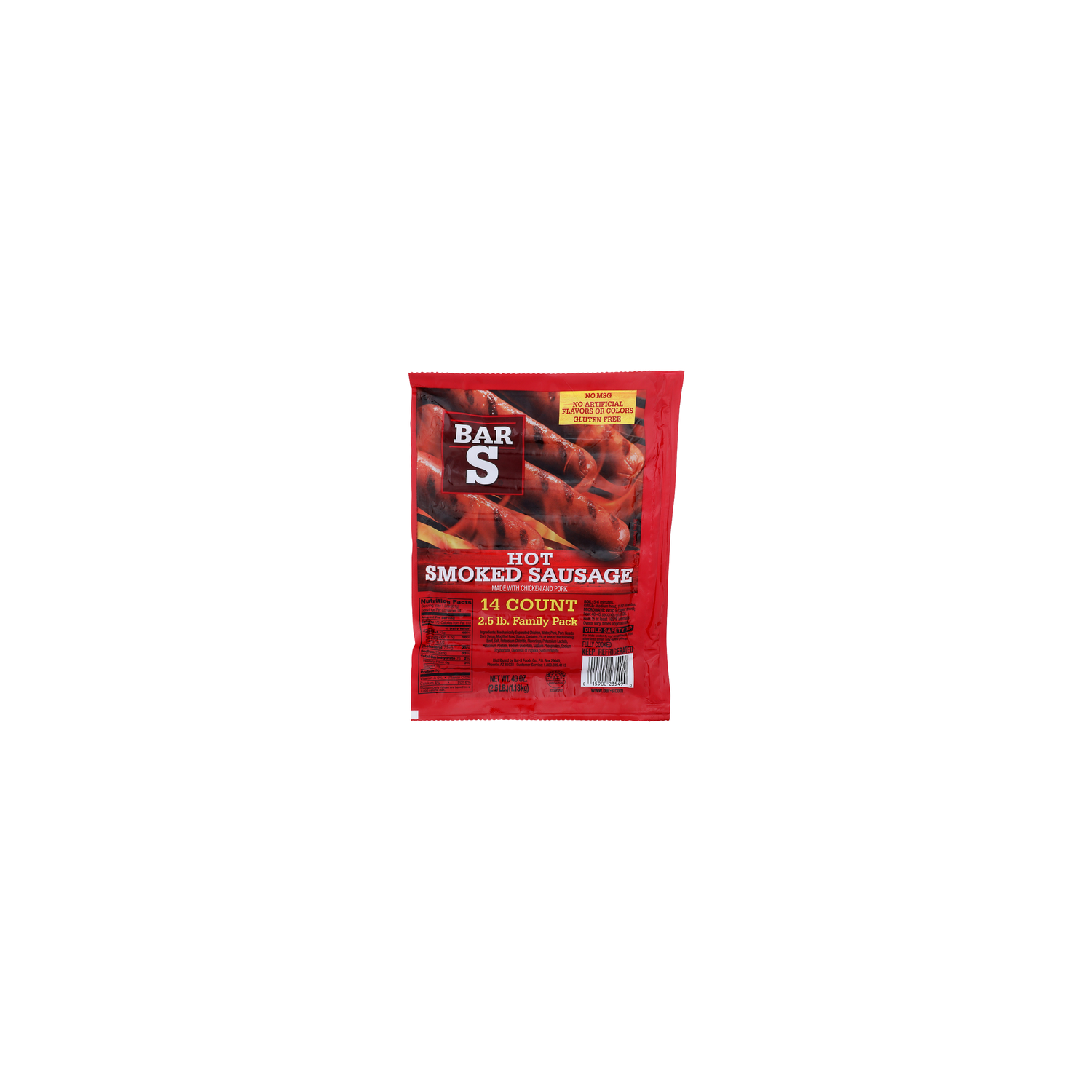 Bar S Hot Smoked Sausage - 2.857 Ounce - 14 Count Image 1 of 4