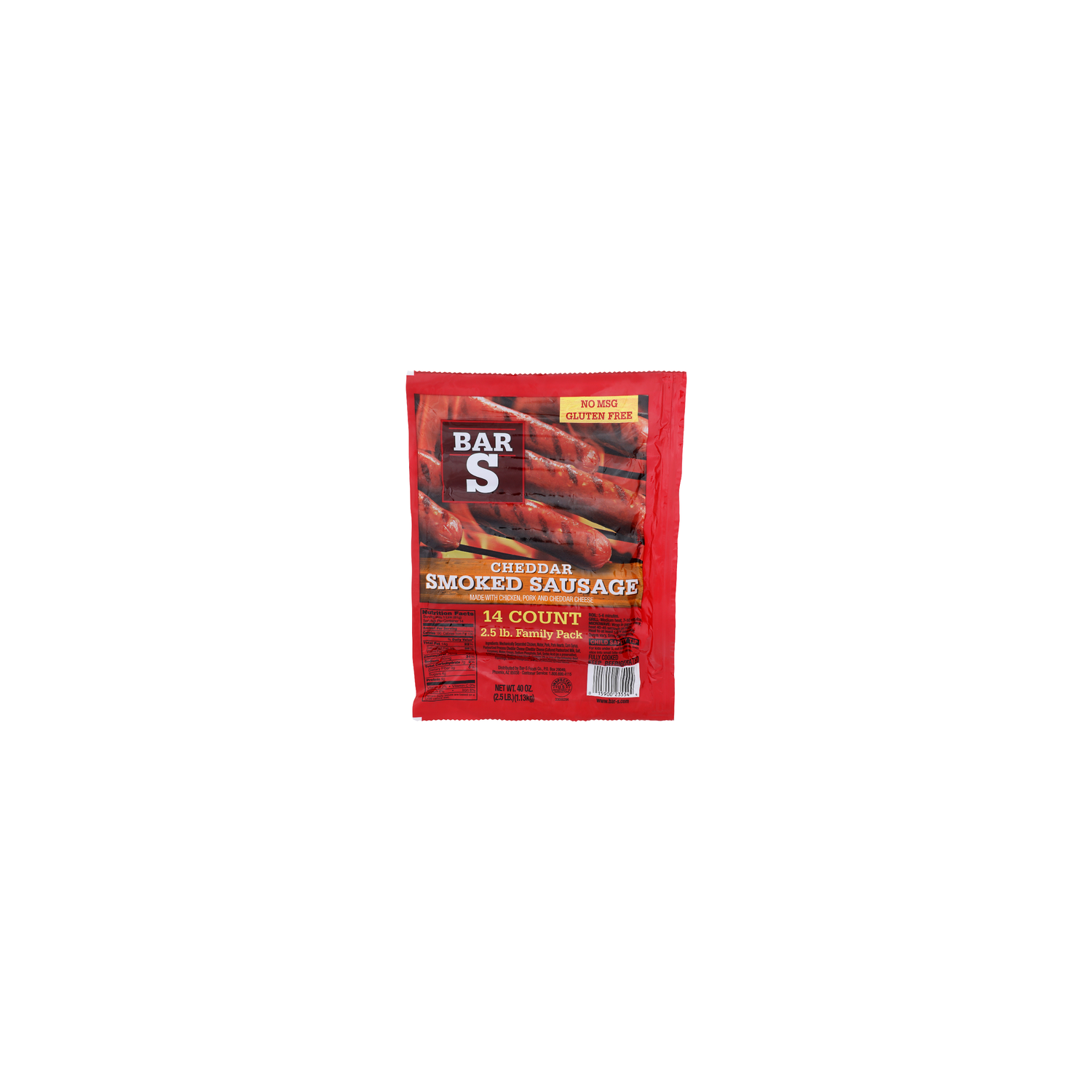 Bar S Cheddar Samoked Sausage - 2.857 Ounce - 14 Count Image 1 of 4
