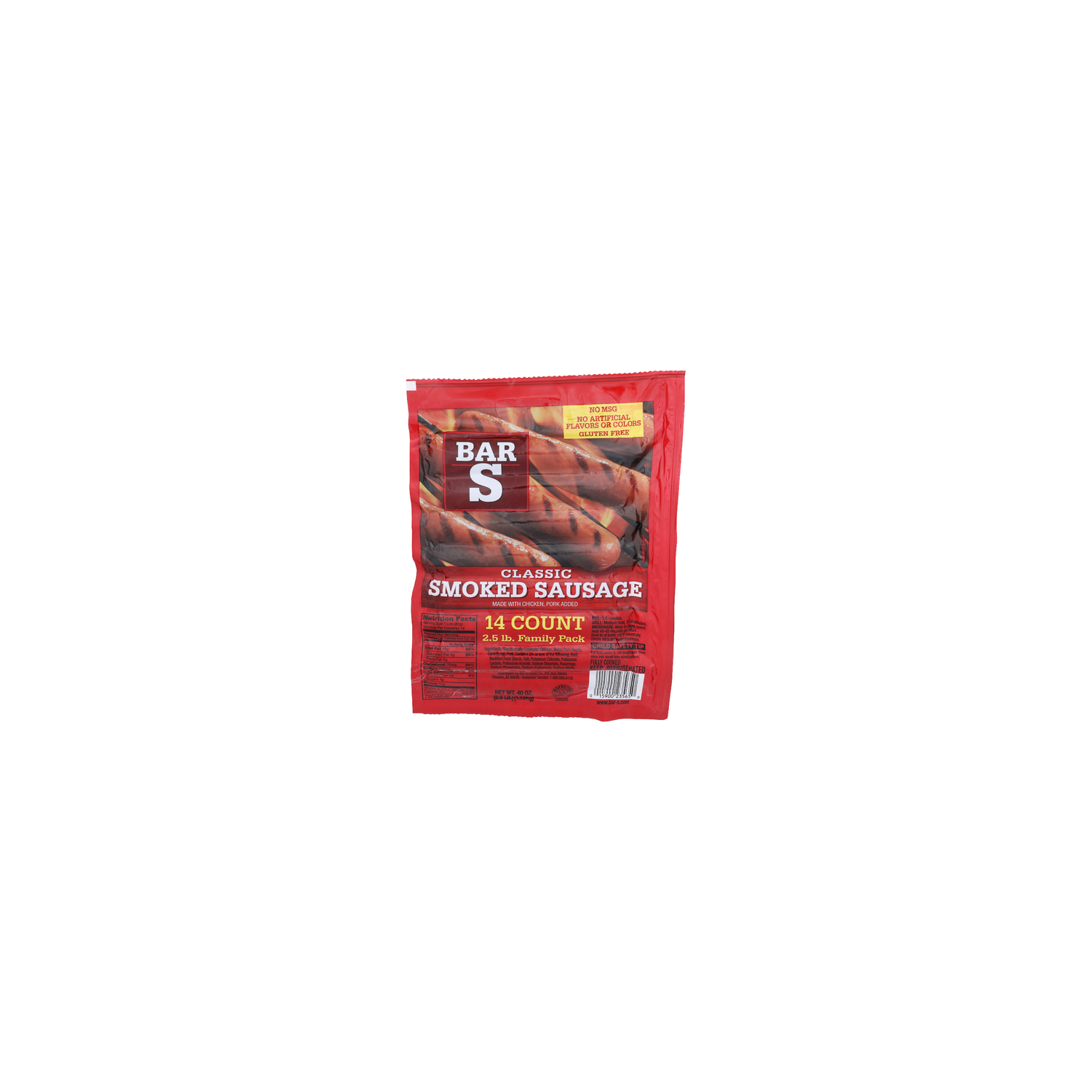 Bar S Classic Smoked Sausage - 2.857 Ounce - 14 Count Image 1 of 4