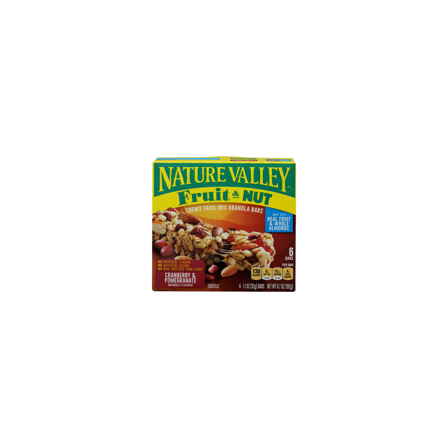 Nature Valley Fruit & Nut Cranberry & Pomegranate Chewy Trail Mix Granola Bars - 1.117 Ounce - 6 Count Image 1 of 4