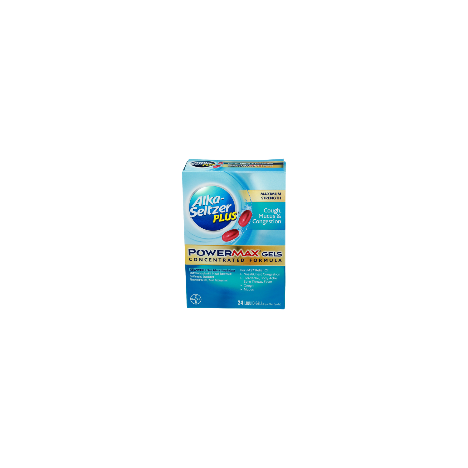 Alka-Seltzer Plus Cough, Mucus & Congestion Powermax Gels - 24 Count Image 1 of 2