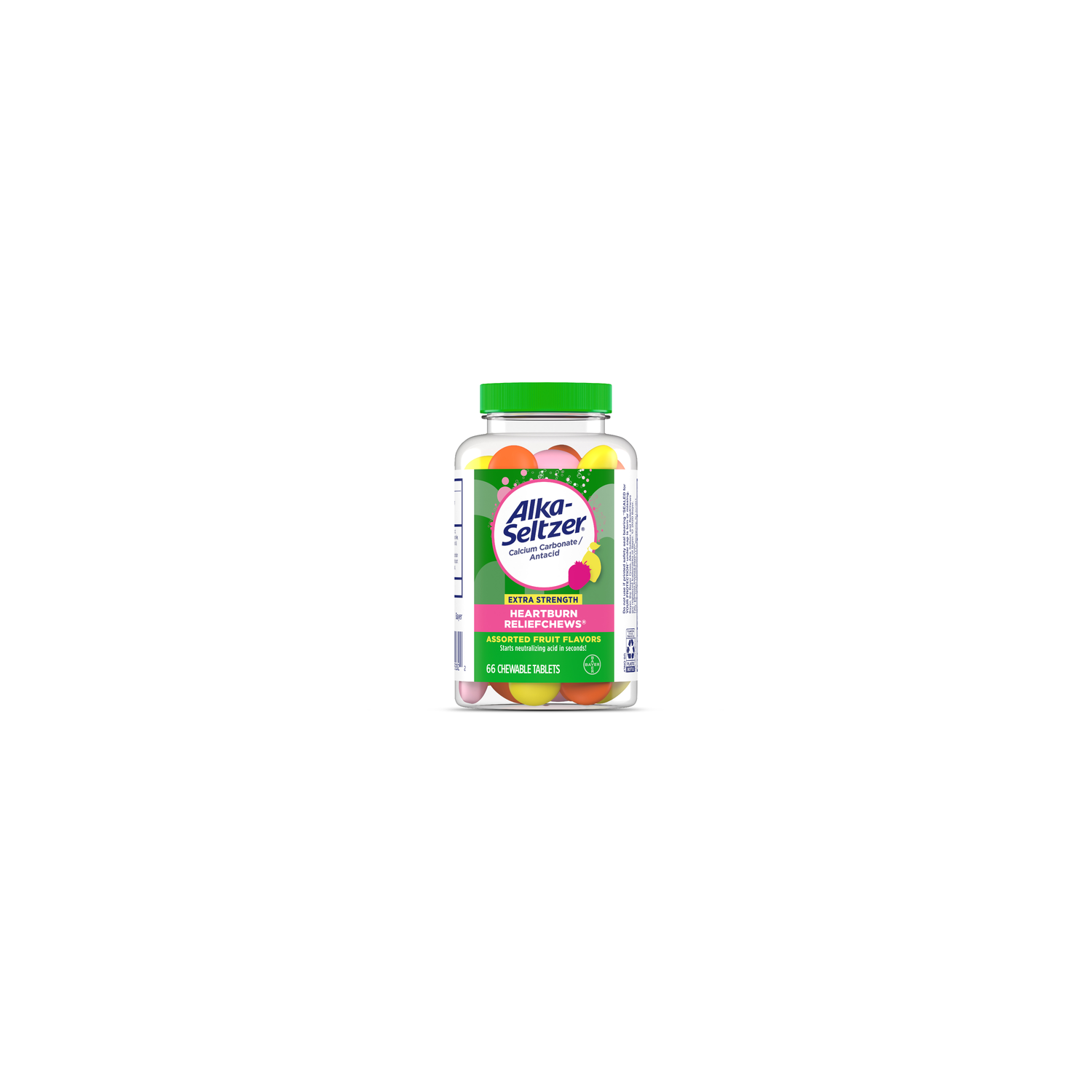 Alka-Seltzer Assorted Fruits Extra Strength Antacid Heartburn Relief Chews - 66 Count