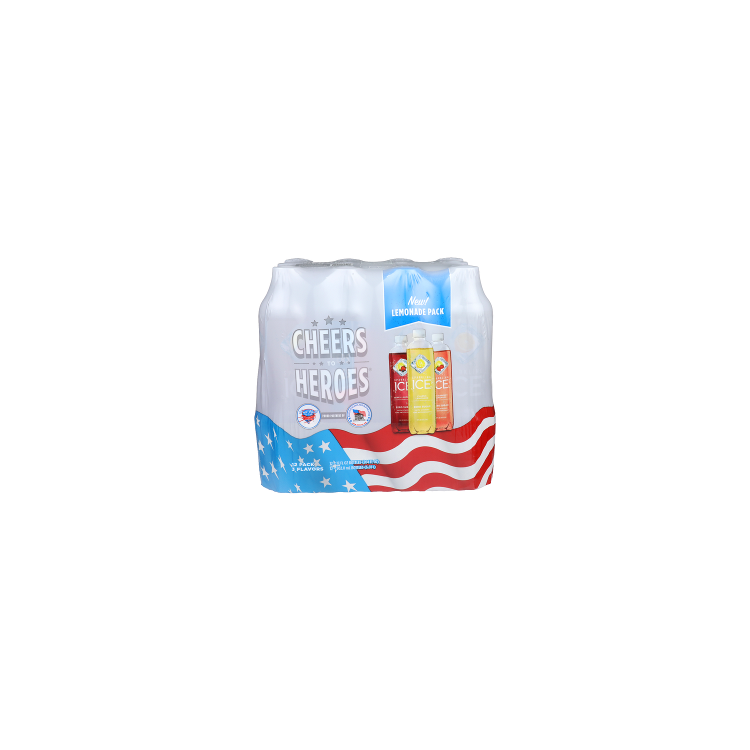 Sparkling Ice Cheers To Heroes Variety Pack Sparkling Water Beverage - 17 Fluid Ounce - 12 Count Image 1 of 4