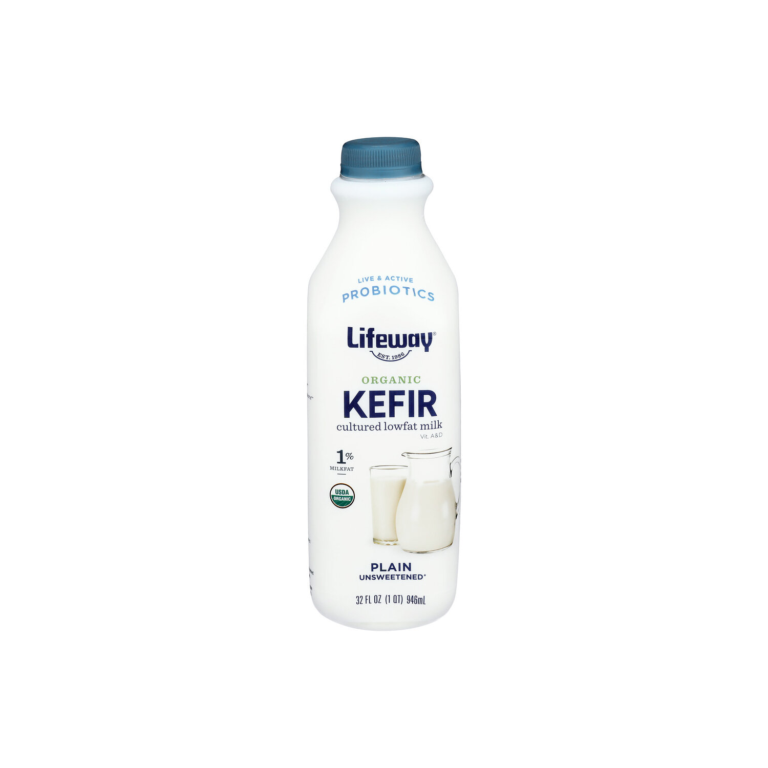 Lifeway Plain Cultured Lowfat Milk Organic Kefir - 32 Fluid Ounce Image 1 of 4