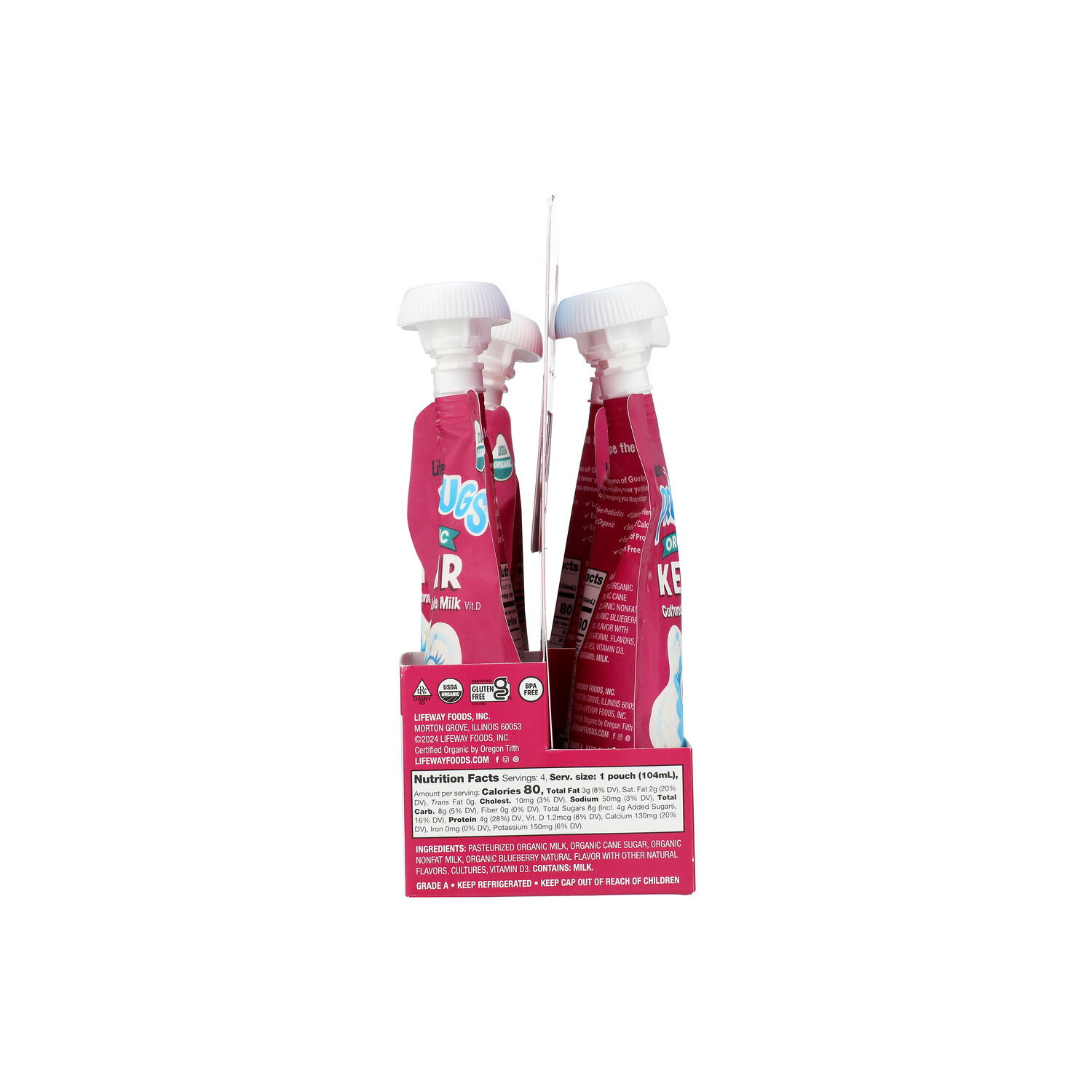 Lifeway Foods Kefir Organic Goo Berry Probugs - 3.5 Fluid Ounce - 4 Count