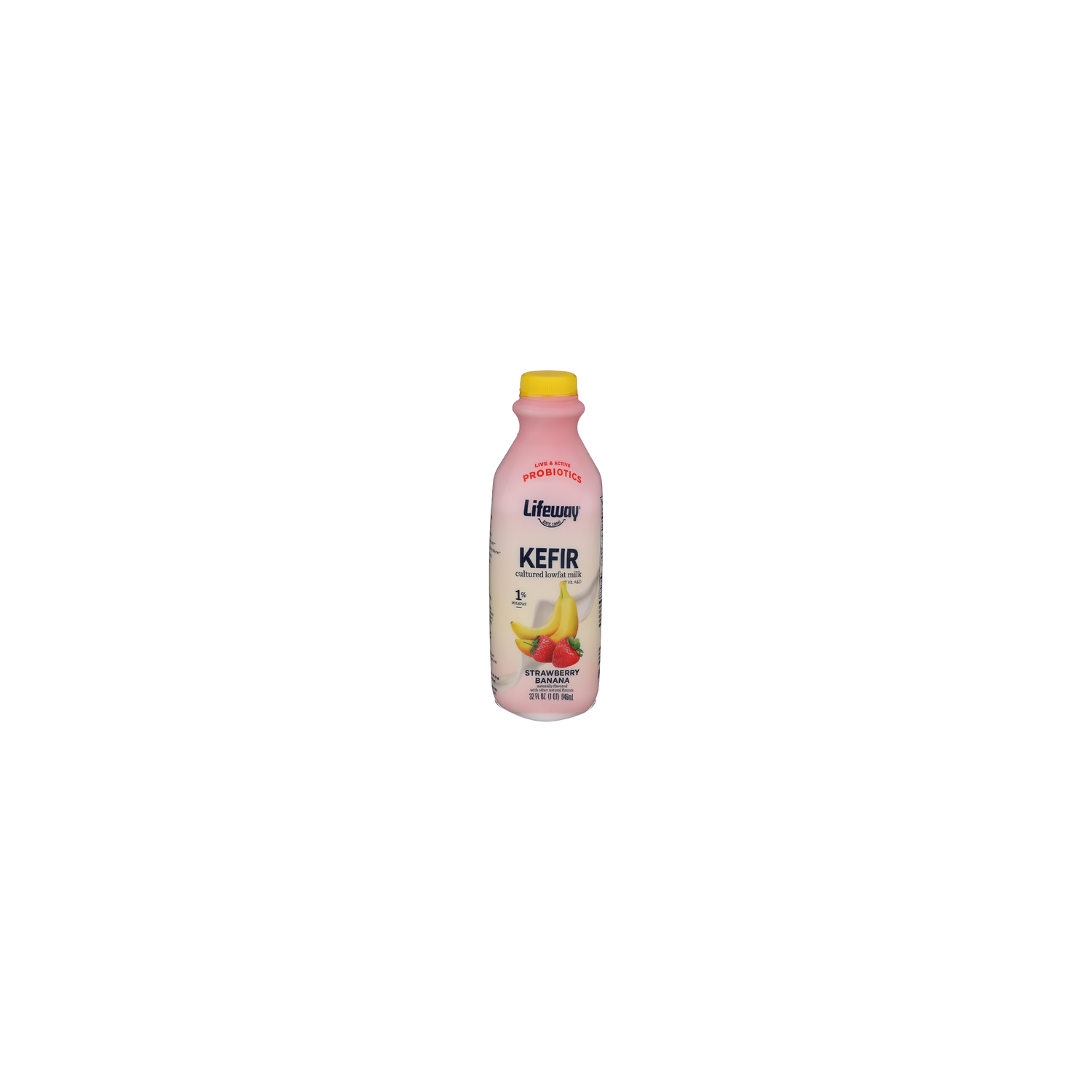 Lifeway Strawberry Banana Cultured Milk Lowfat Kefir - 32 Fluid Ounce Image 1 of 4