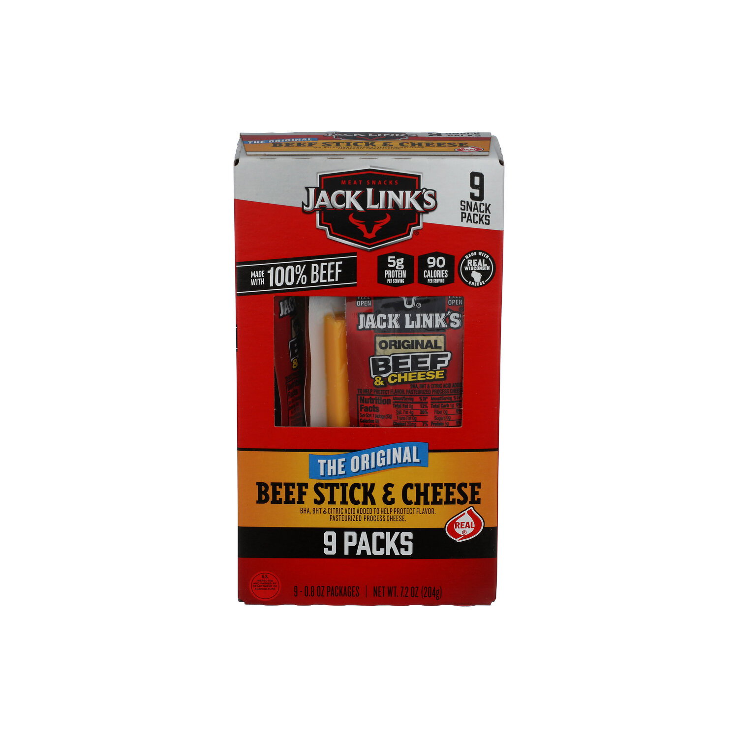 Jack Link's Original Beef & Cheese Individual Snacks - 0.8 Ounce - 9 Count Image 1 of 3