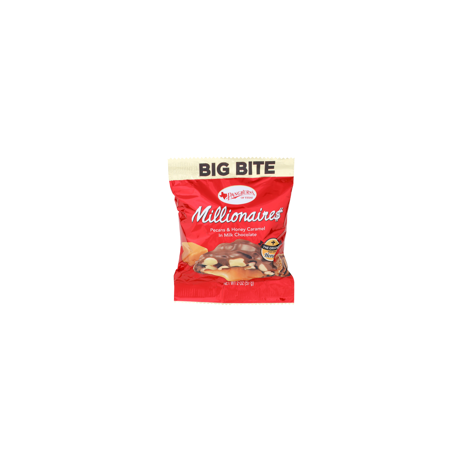 PANGBURN's Of Texas Millionaire Pecans & Honey Caramel In Milk Chocoalte - 2 Ounce Image 1 of 4