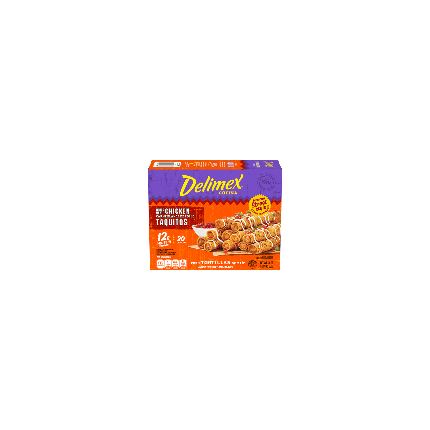 Delimex White Meat Chicken Taquitos Frozen Snacks, Box - 20 Ounce Image 1 of 2