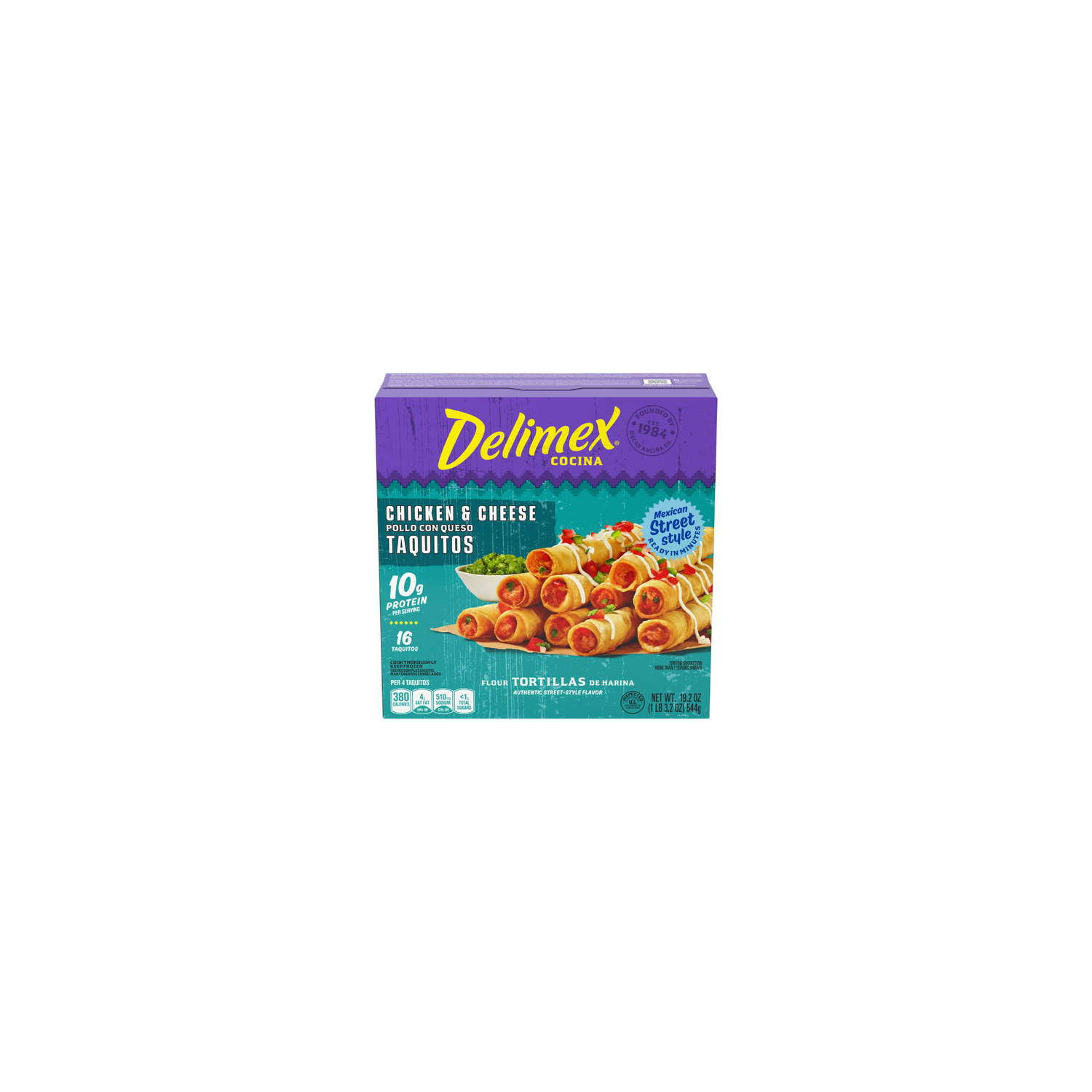 Delimex Chicken & Cheese Taquitos Frozen Snacks, Box - 19.2 Ounce Image 1 of 2
