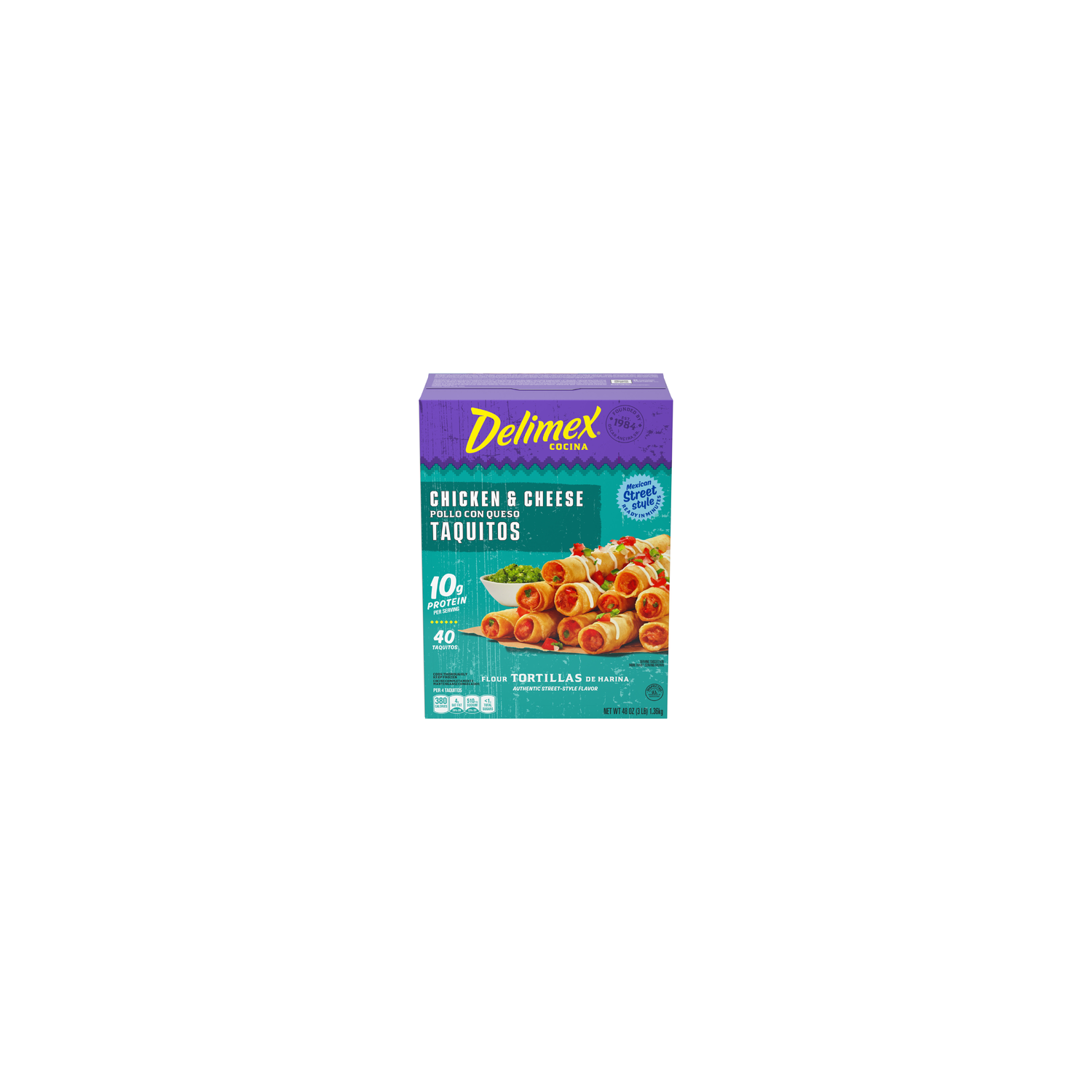 Delimex Chicken & Cheese Taquitos Frozen Snacks, Box - 48 Ounce Image 1 of 2