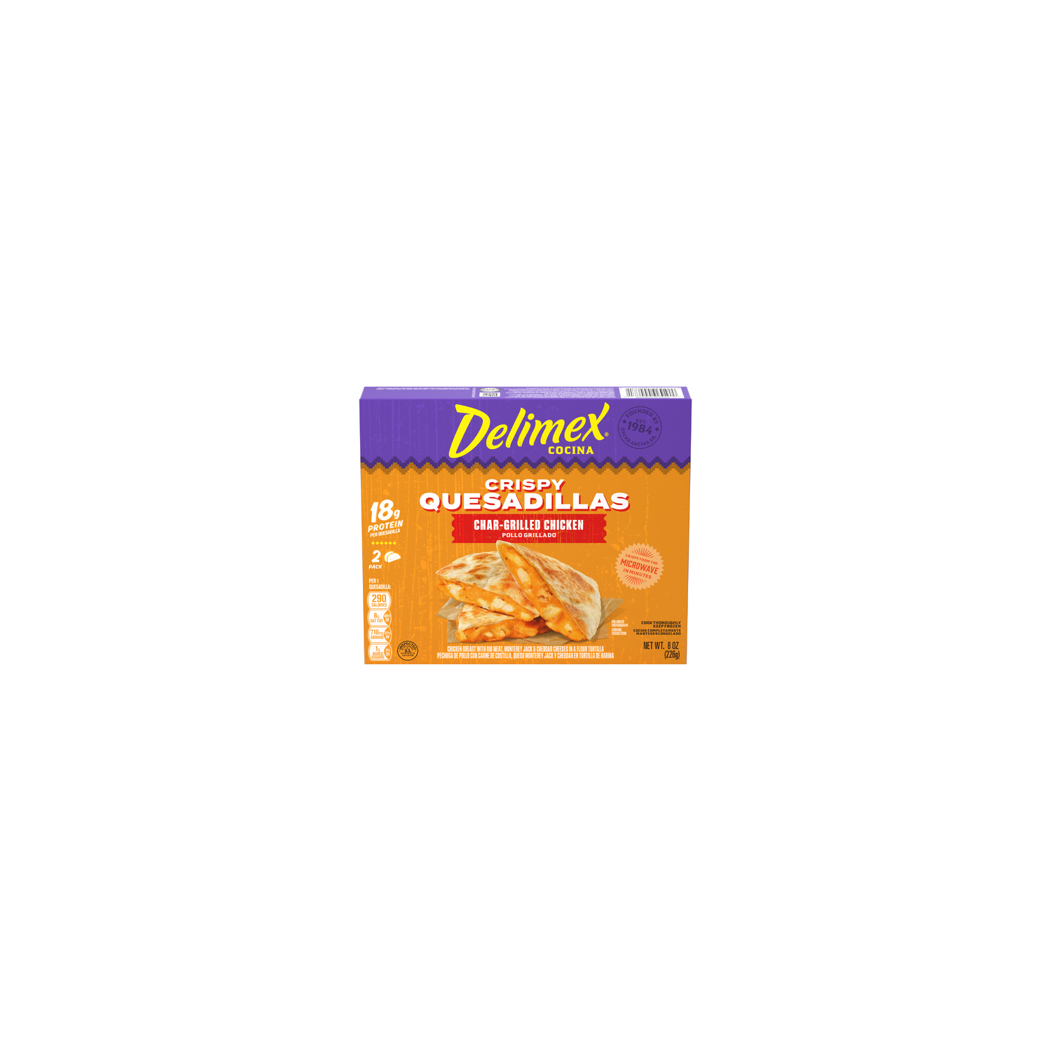 Delimex Char-Grilled Chicken Crispy Quesadillas, Box - 8 Ounce Image 1 of 2