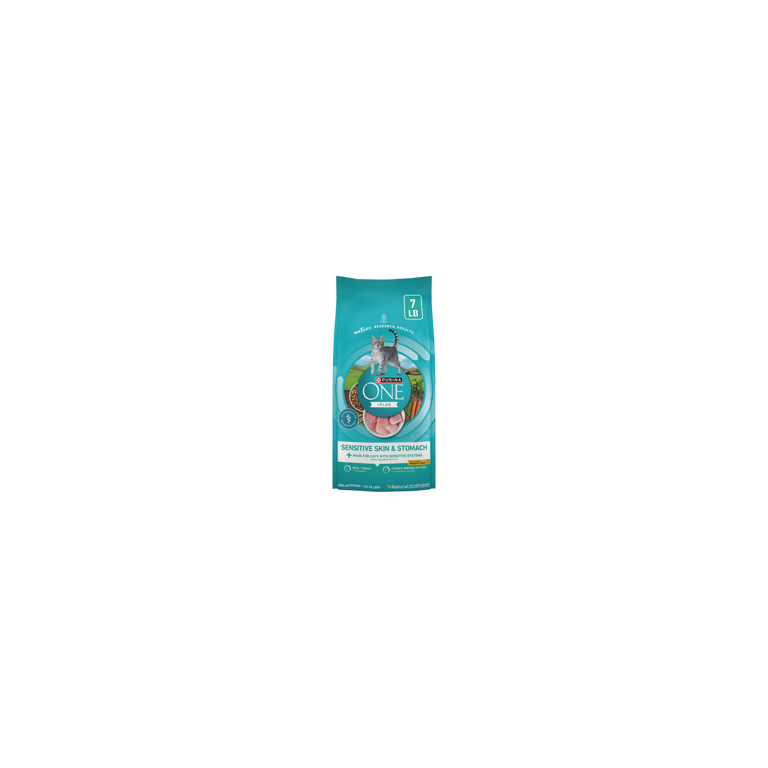 Purina ONE Adult Cat Dry Food Turkey - 7 Pound Image 1 of 4