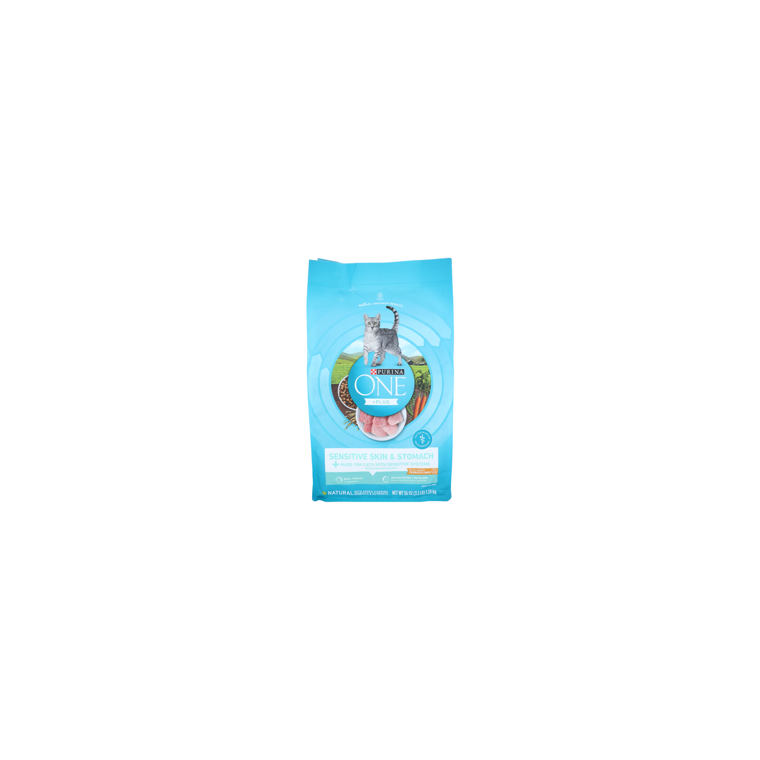 Purina ONE Plus Sensitive Stomach Sensitive Skin Natural Dry Cat Food - 56 Ounce Image 1 of 4