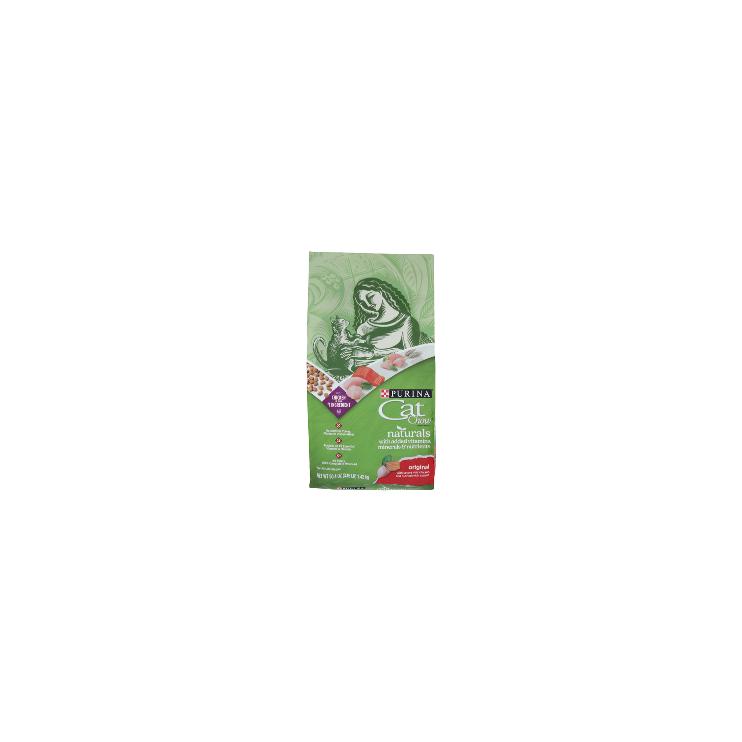 Purina Cat Chow With Savory Real Chicken, And Nutrient-Rich Salmon Original Food - 50.4 Ounce Image 1 of 4