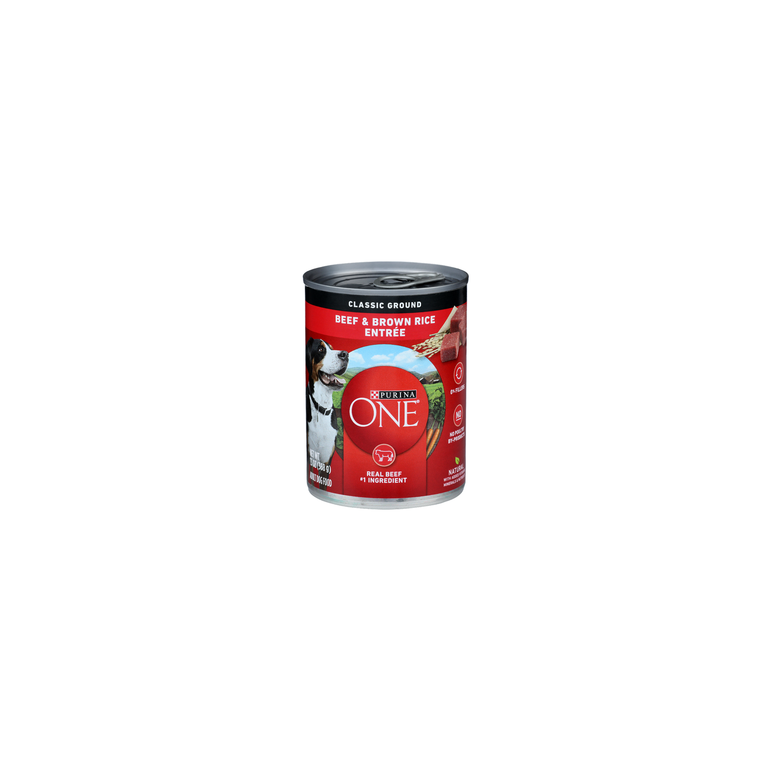 Purina ONE High Protein Natural Beef & Brown Rice Ground Wet Dog Food - 13 Ounce Image 1 of 3