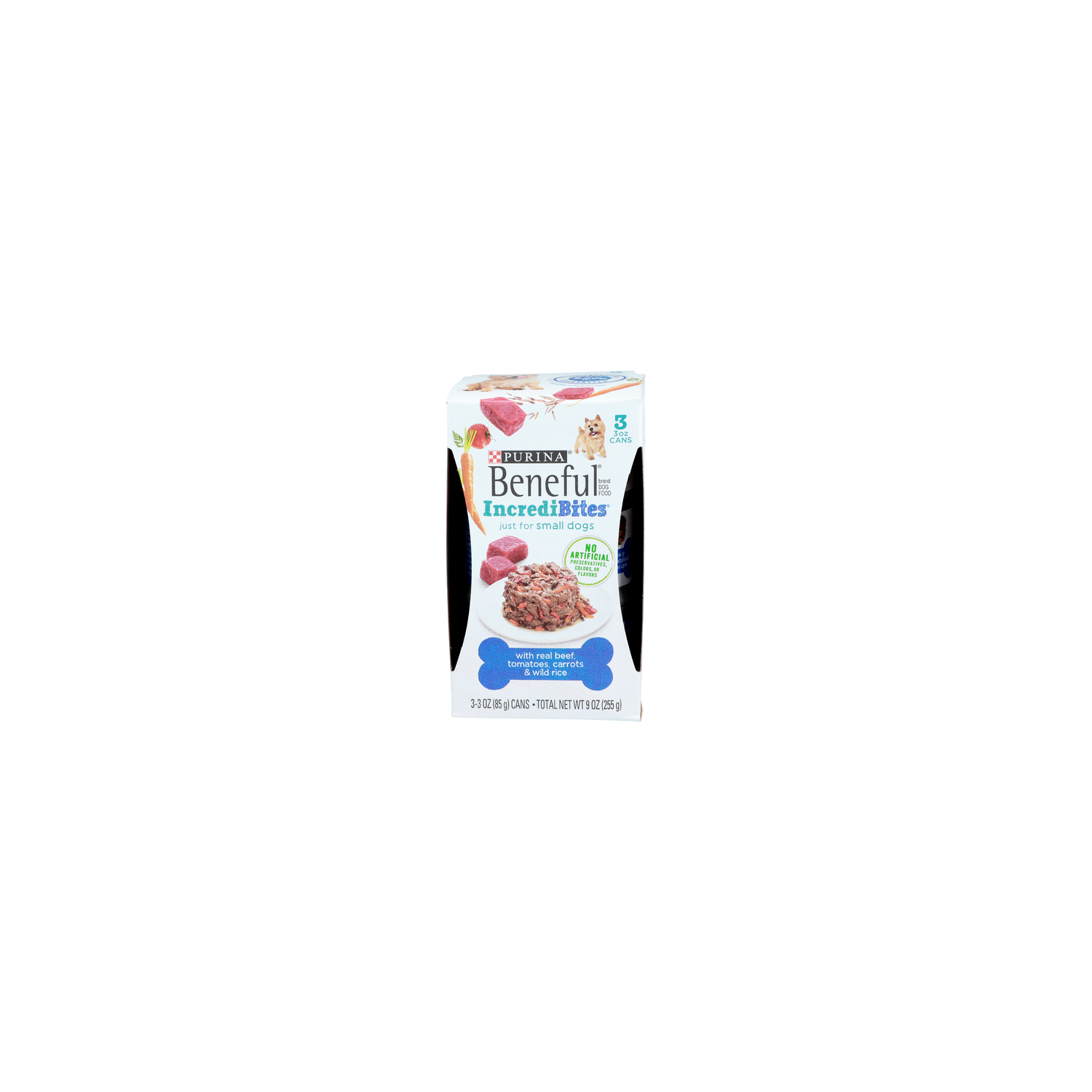 Purina Beneful With Real Beef, Tomatoes, Carrots & Wild Rice Just For Small Dogs Incredibites - 3 Ounce - 3 Count Image 1 of 4