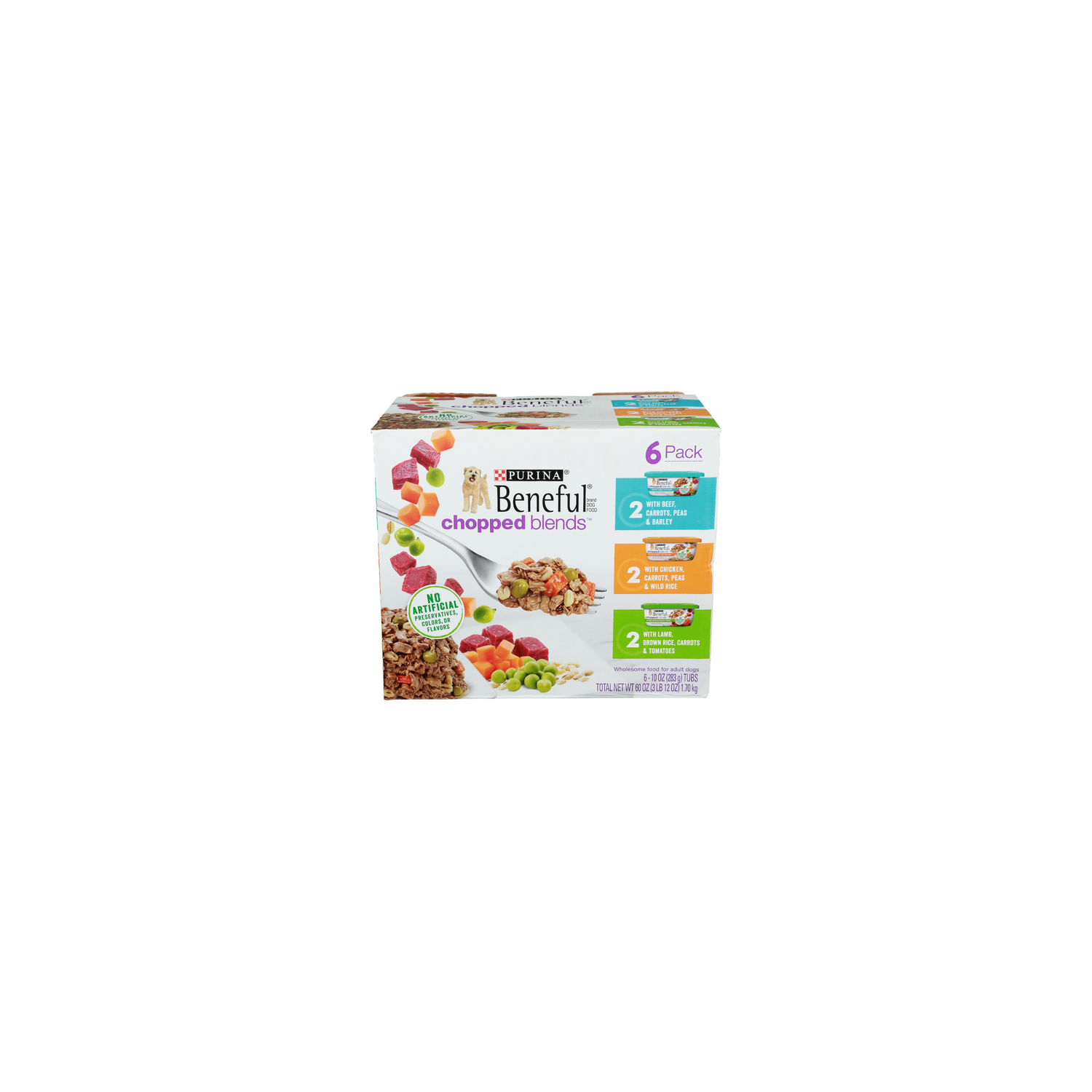 Purina Beneful Chopped Blends Wholesome Food For Adult Dogs - 10 Ounce - 6 Count Image 1 of 2