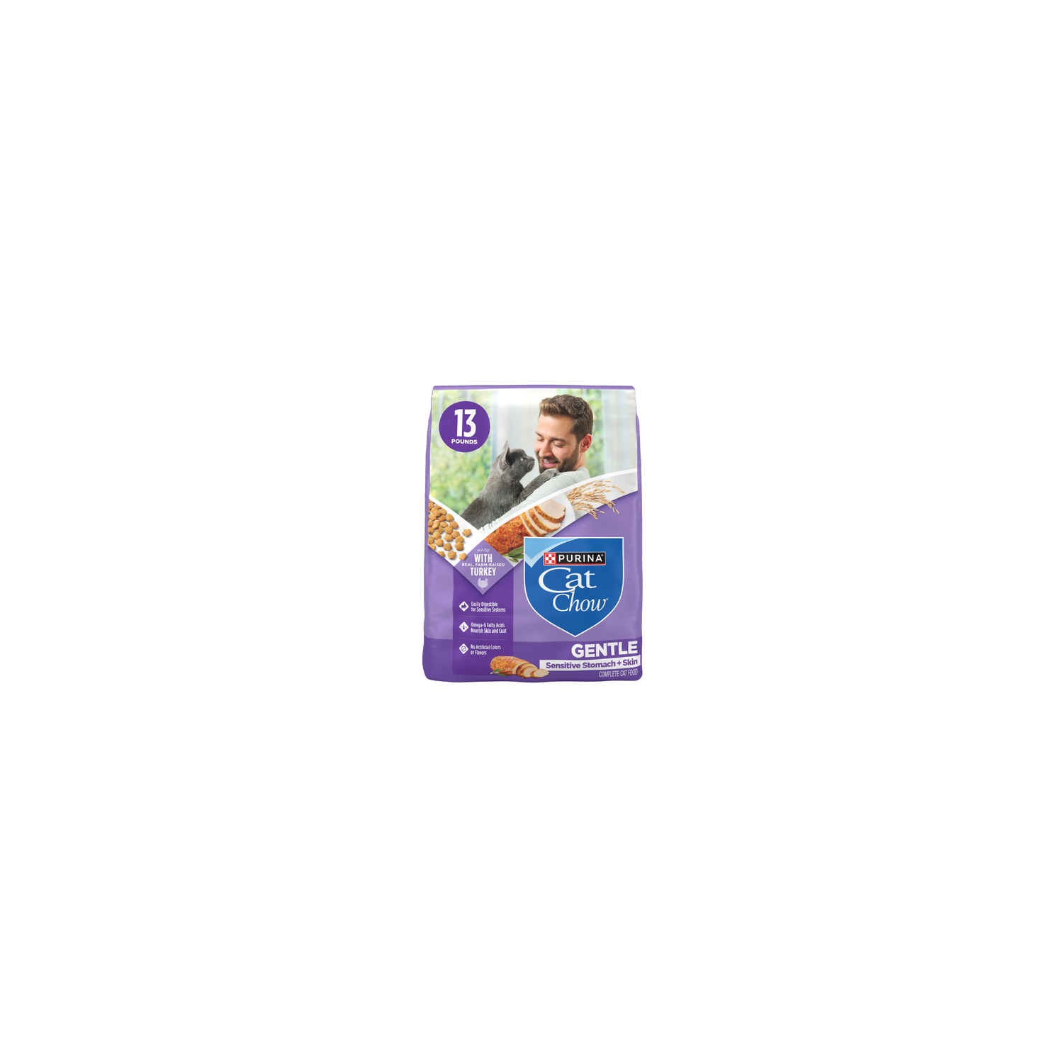 Purina Cat Chow Gentle Sensitive Stomach And Skin Dry Food With Turkey - 13 Pound Image 1 of 4