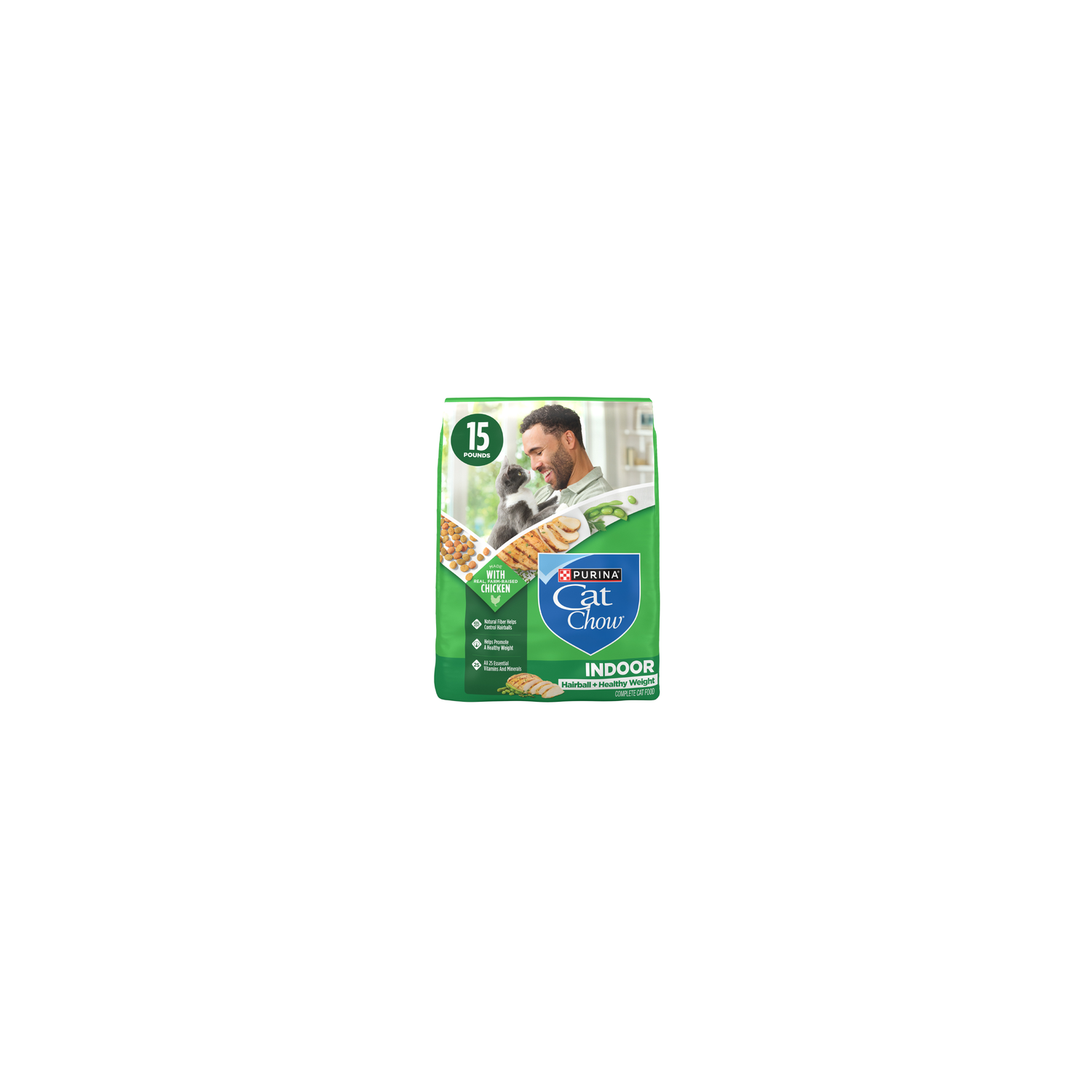 Purina Cat Chow Indoor Healthy Weight And Hairball Dry Food With Chicken - 15 Pound Image 1 of 4