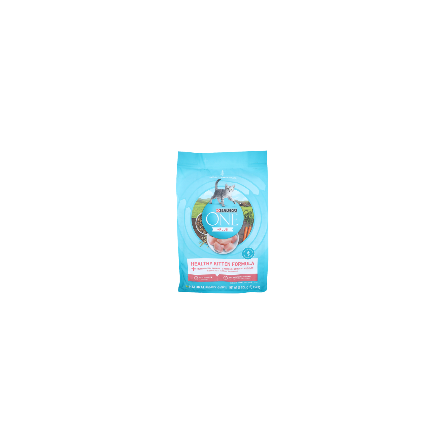 Purina ONE Plus Healthy Kitten Formula Natural Chicken Flavor Dry Cat Food - 56 Ounce Image 1 of 4