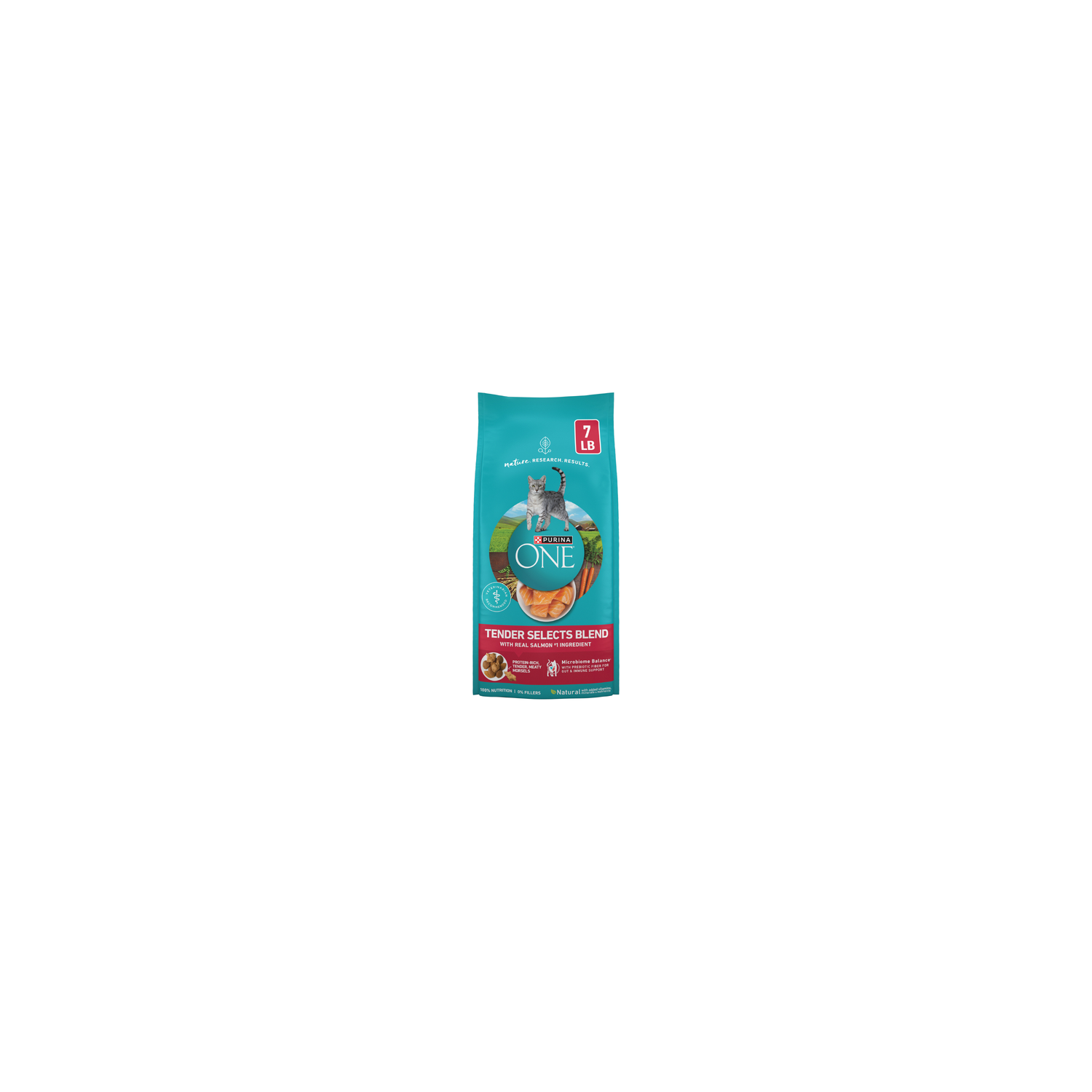 Purina ONE Natural Dry Cat Food, Tender Selects Blend With Real Salmon - 7 Pound Image 1 of 4