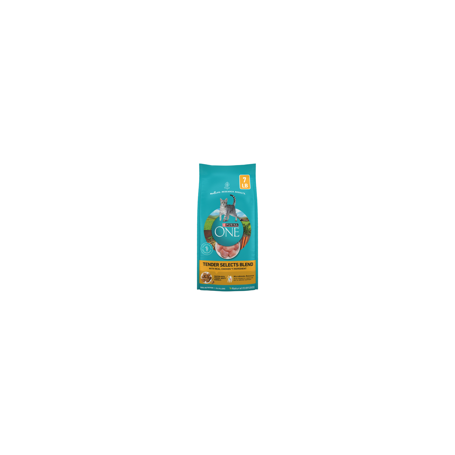 Purina ONE Natural Dry Cat Food, Tender Selects Blend With Real Chicken - 7 Pound Image 1 of 4